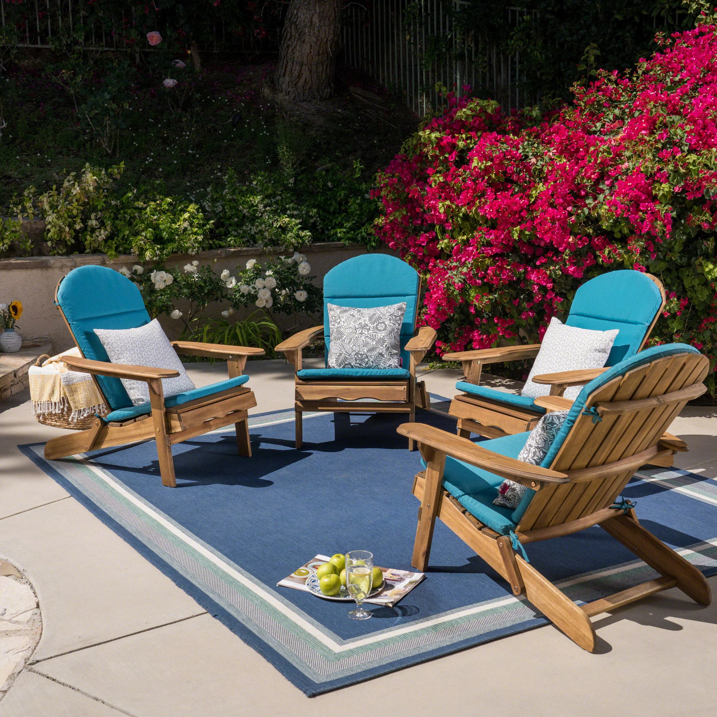 Terry Outdoor Water-Resistant Adirondack Chair Cushions - furnishings