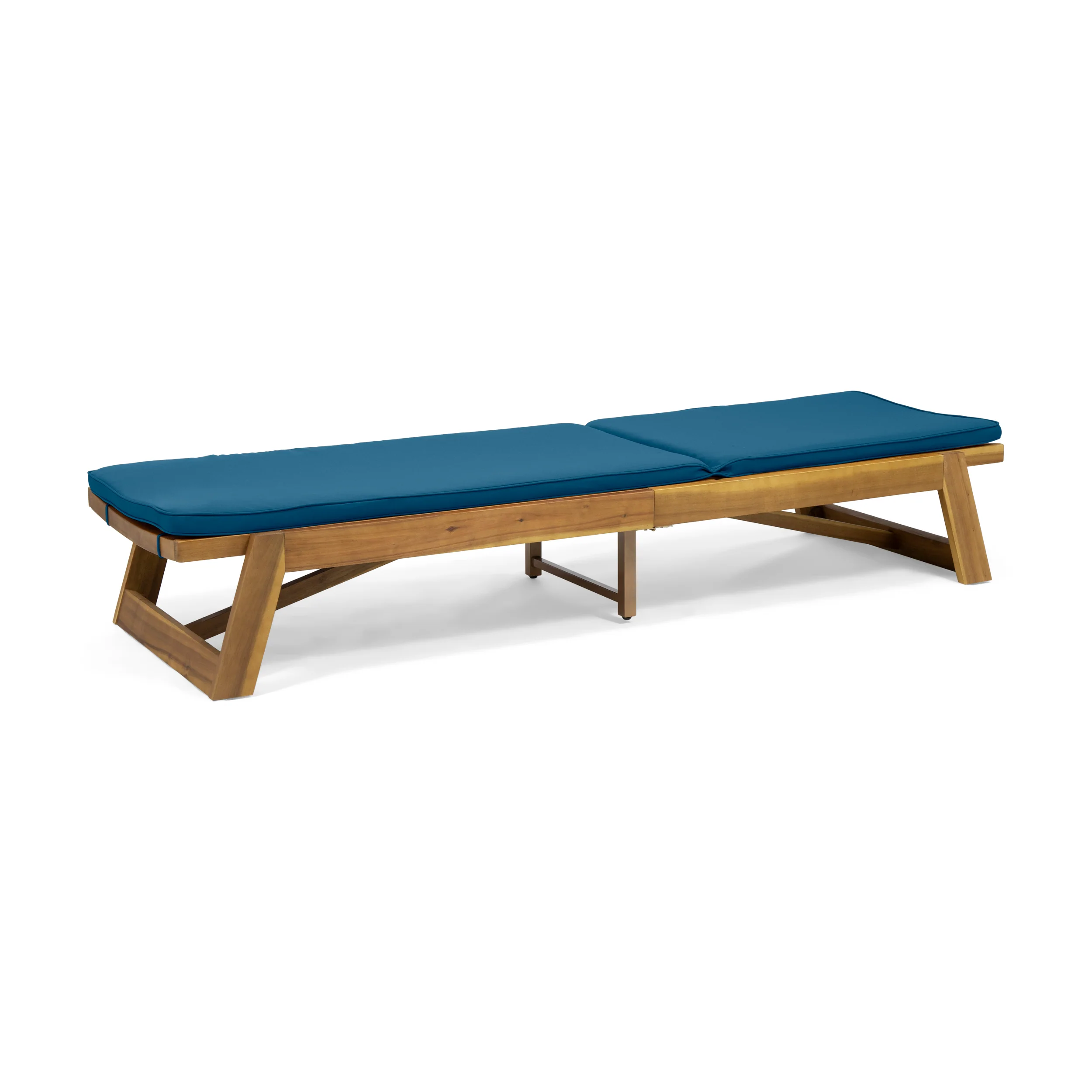 Karyme Outdoor Acacia Wood 3 Piece Chaise Lounge Set with Water-Resistant Cushions - furnishings