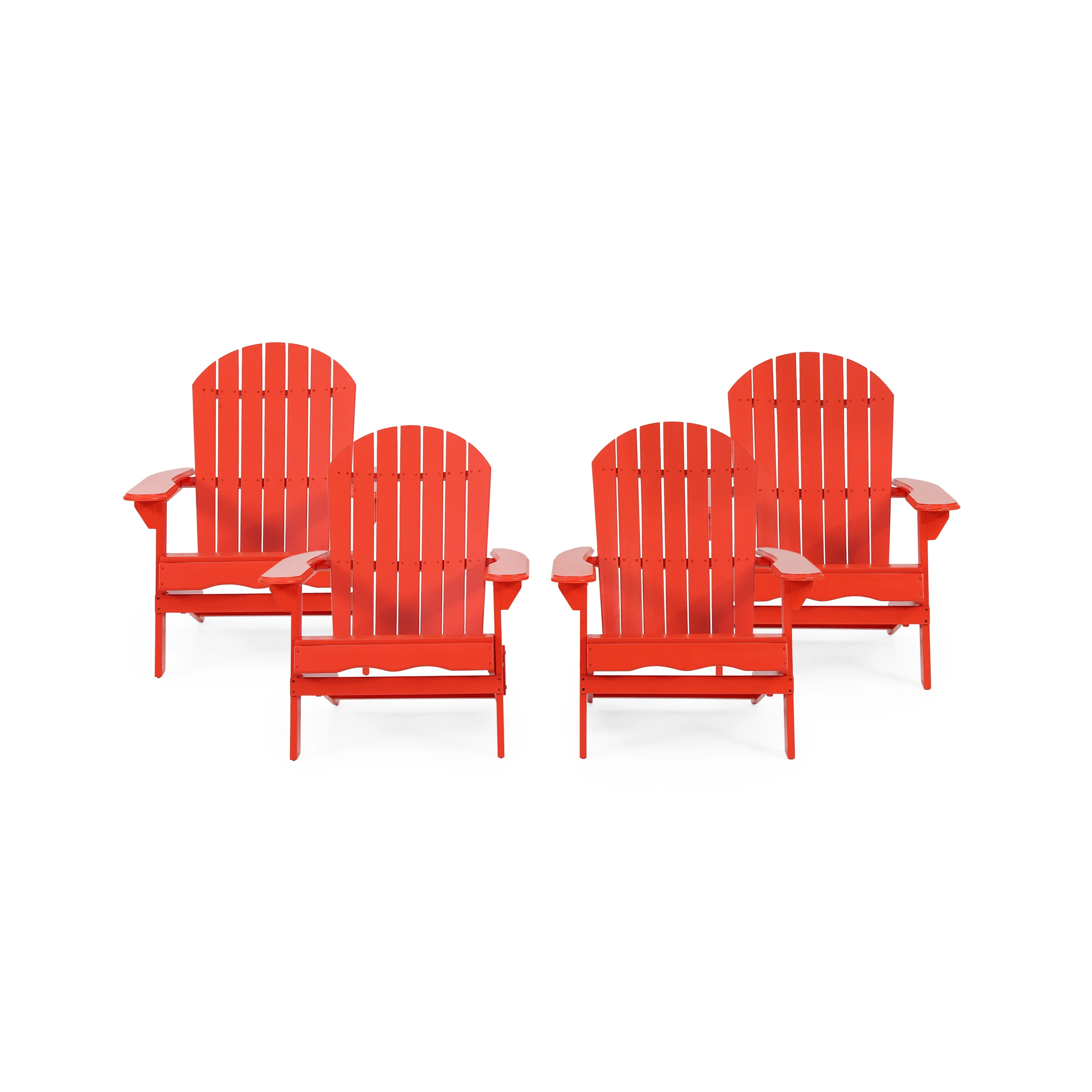 Cartagena Outdoor Rustic Acacia Wood Folding Adirondack Chair, Set of 4 - furnishings