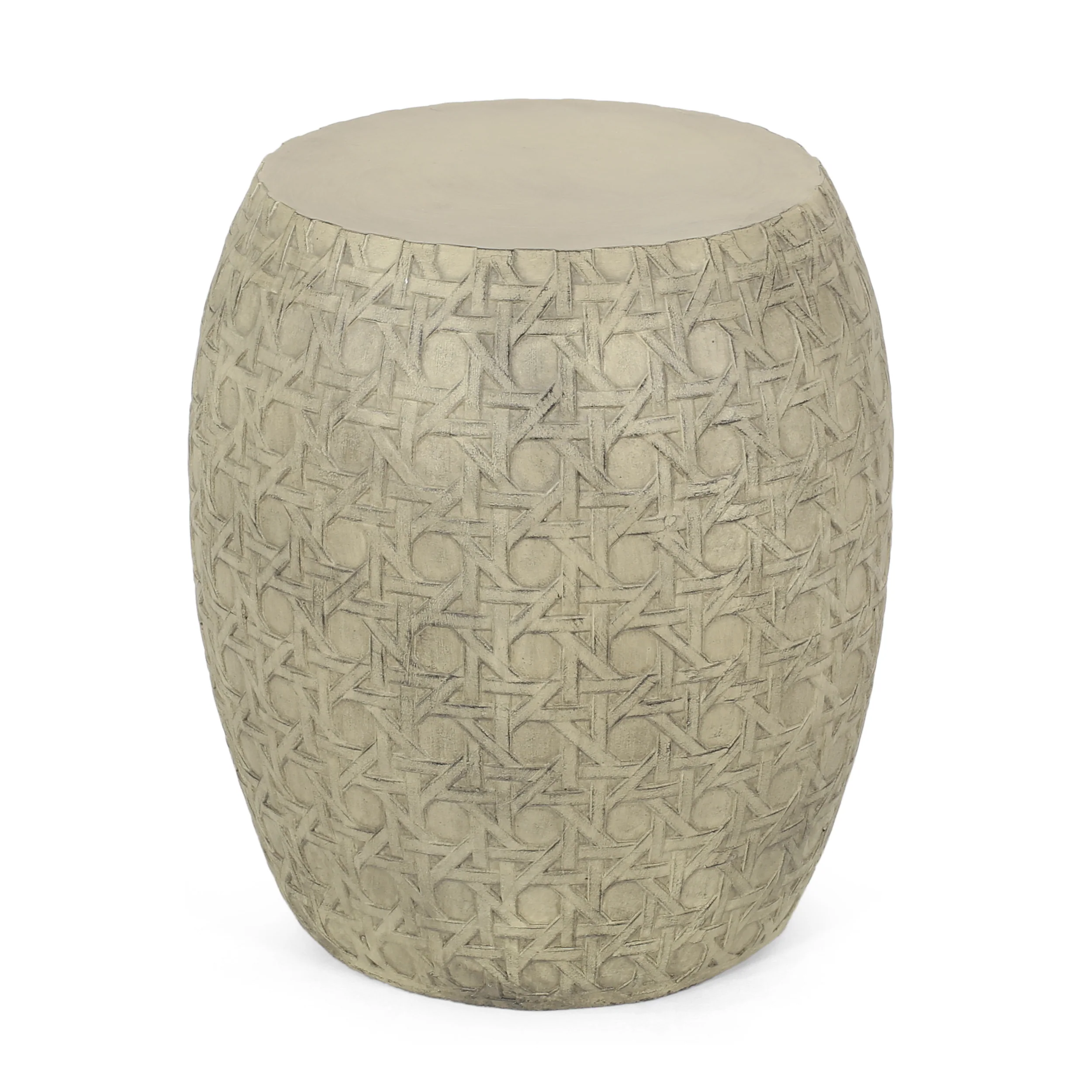 Acorn Outdoor Lightweight Concrete Side Table, Antique Yellow - furnishings