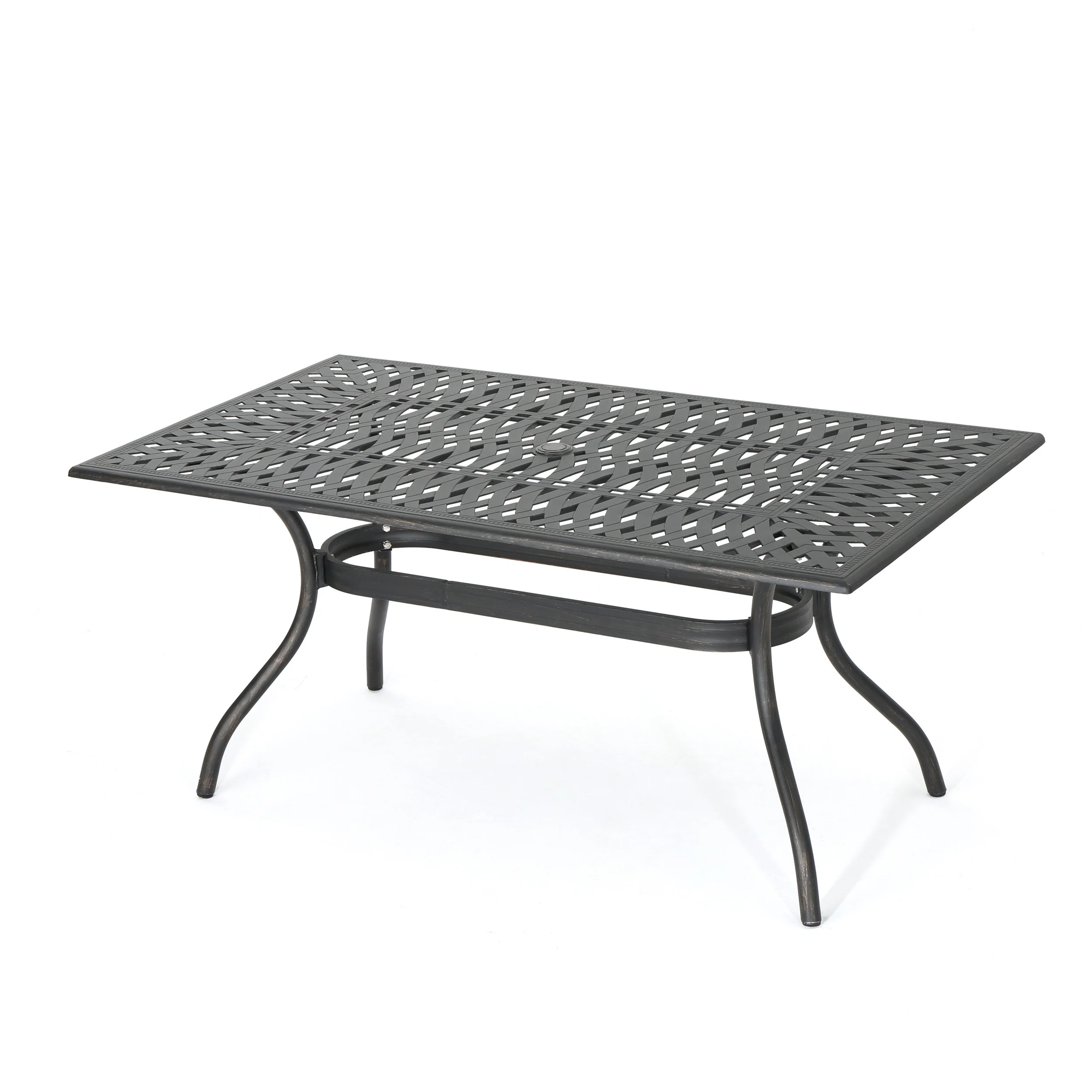 Carlton Outdoor Patina Copper Cast Aluminum Dining Table - furnishings