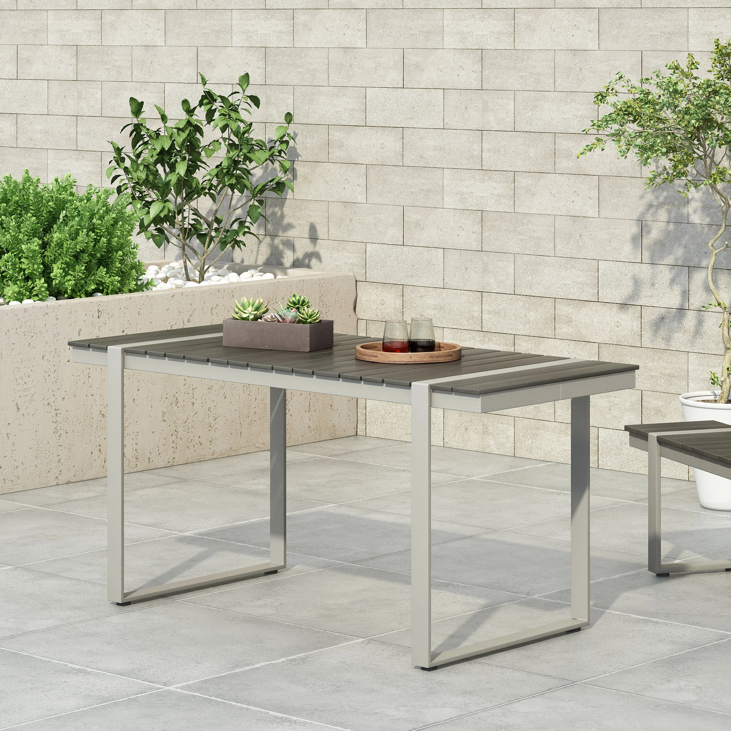 Mora Outdoor Aluminum Dining Table - furnishings