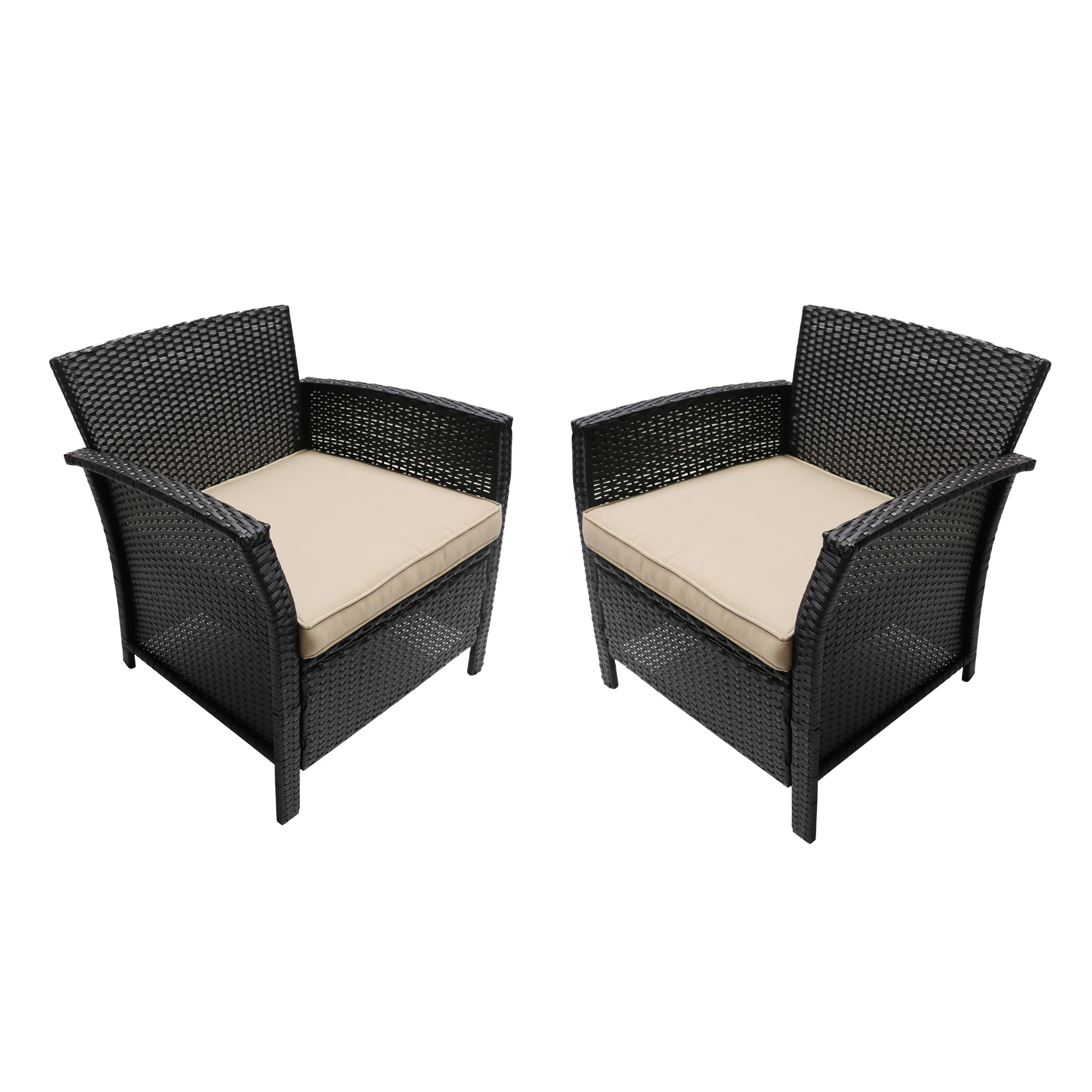 Tori Outdoor Wicker Club Chairs with Water-Resistant Cushions (Set of 2) - furnishings