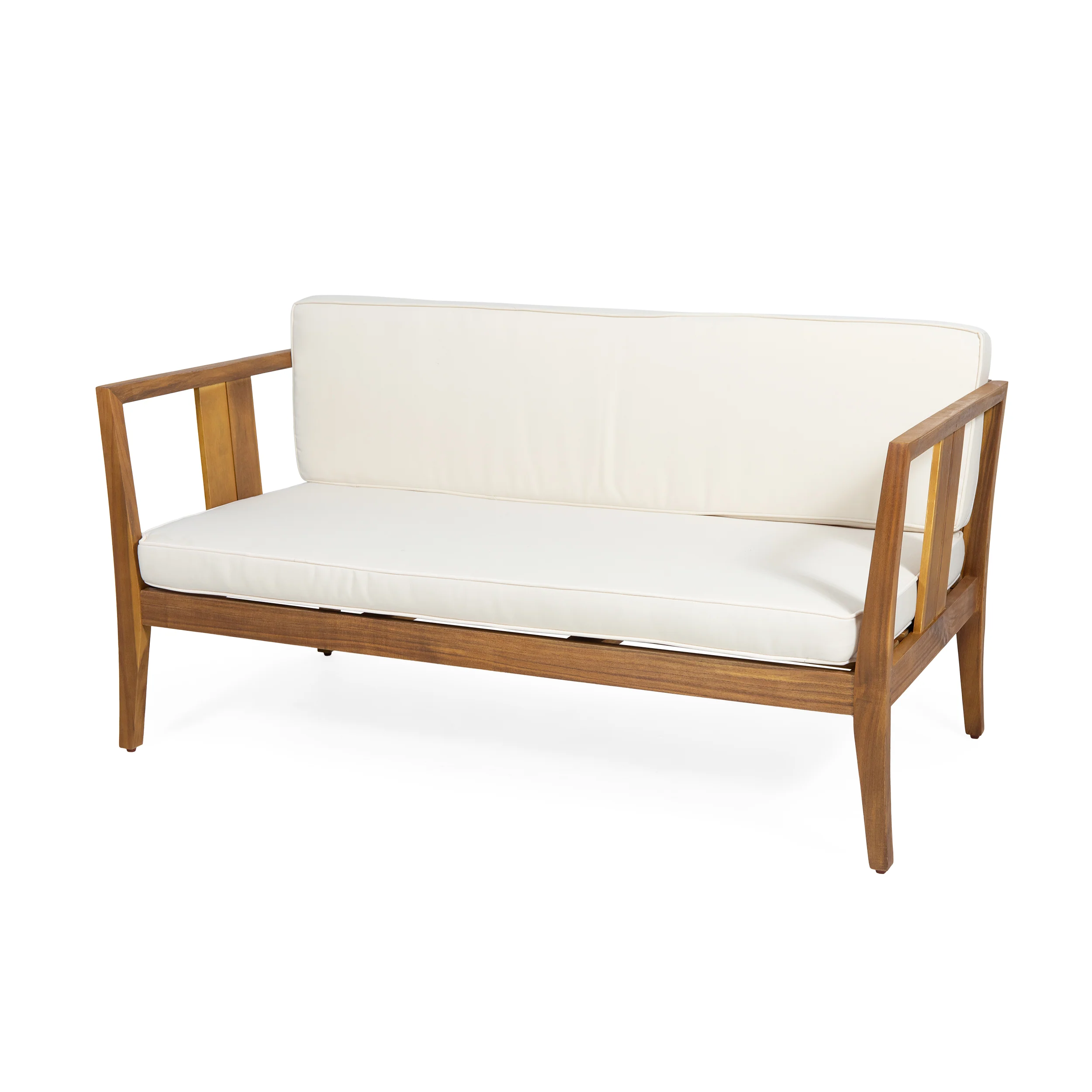 Saman Outdoor 4 Seater Acacia Wood Chat Set - furnishings