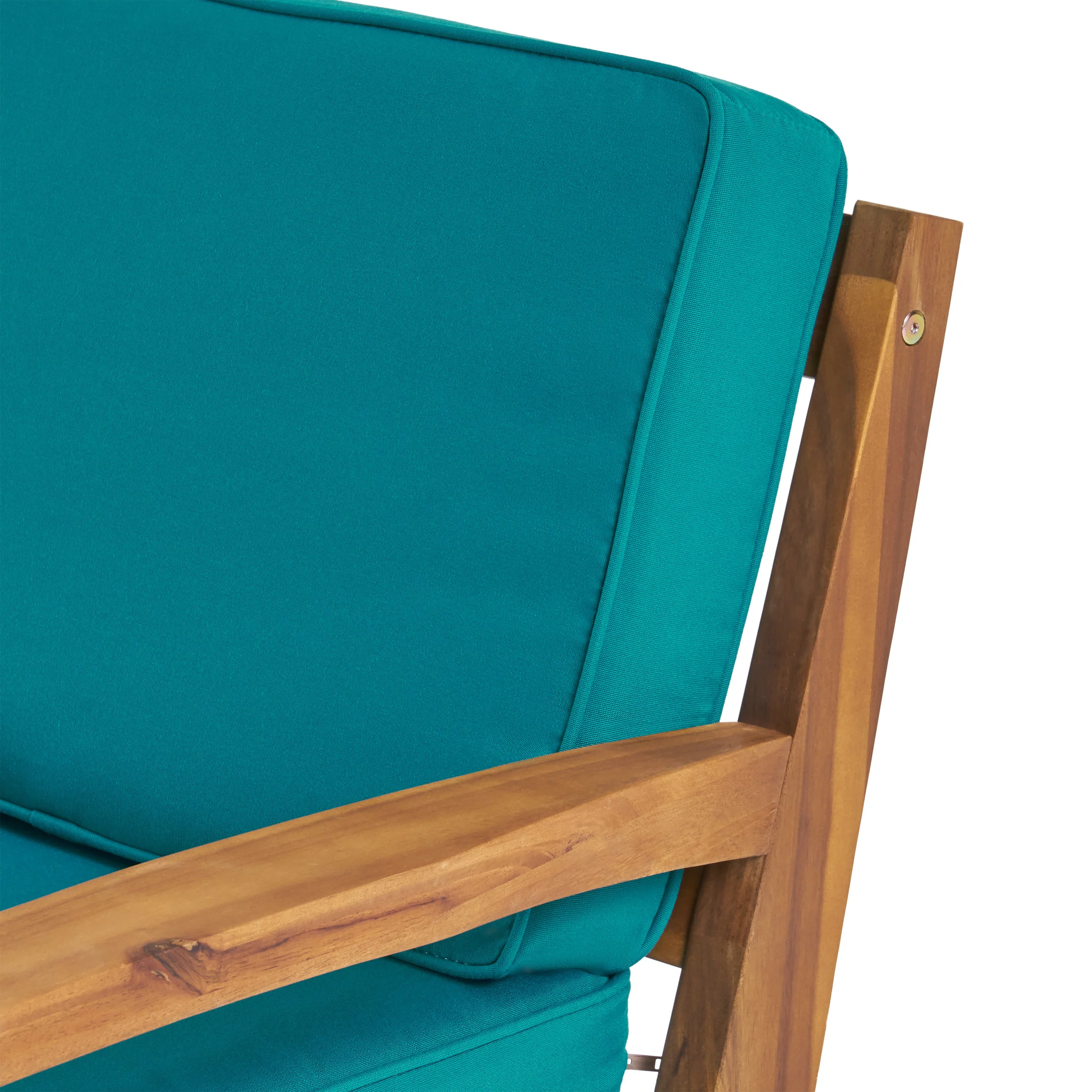 Parma Outdoor Acacia Wood Loveseat and Coffee Table Set with Sunbrella Cushions - furnishings
