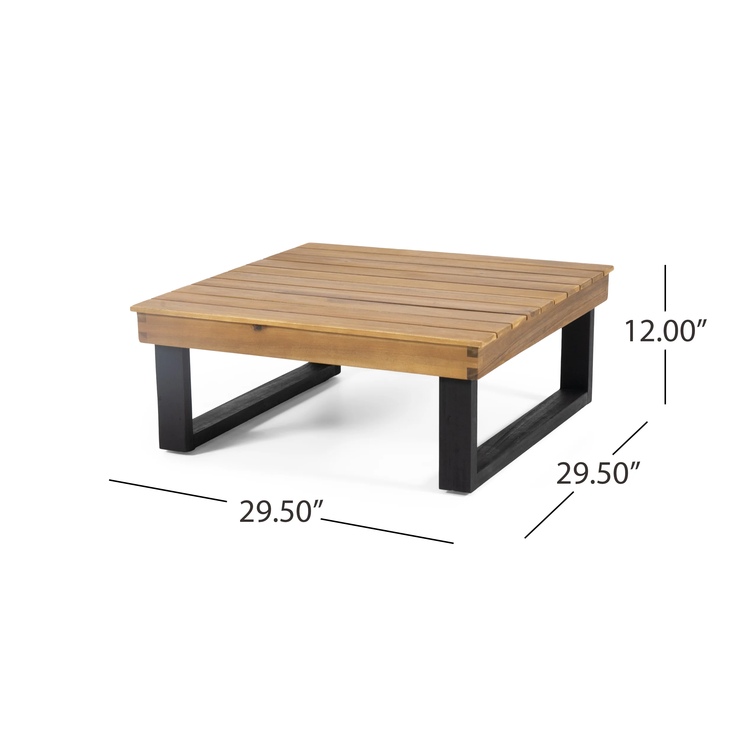 Sierra Outdoor Acacia Wood 5 Seater Sofa Sectional with Water-Resistant Cushions - furnishings