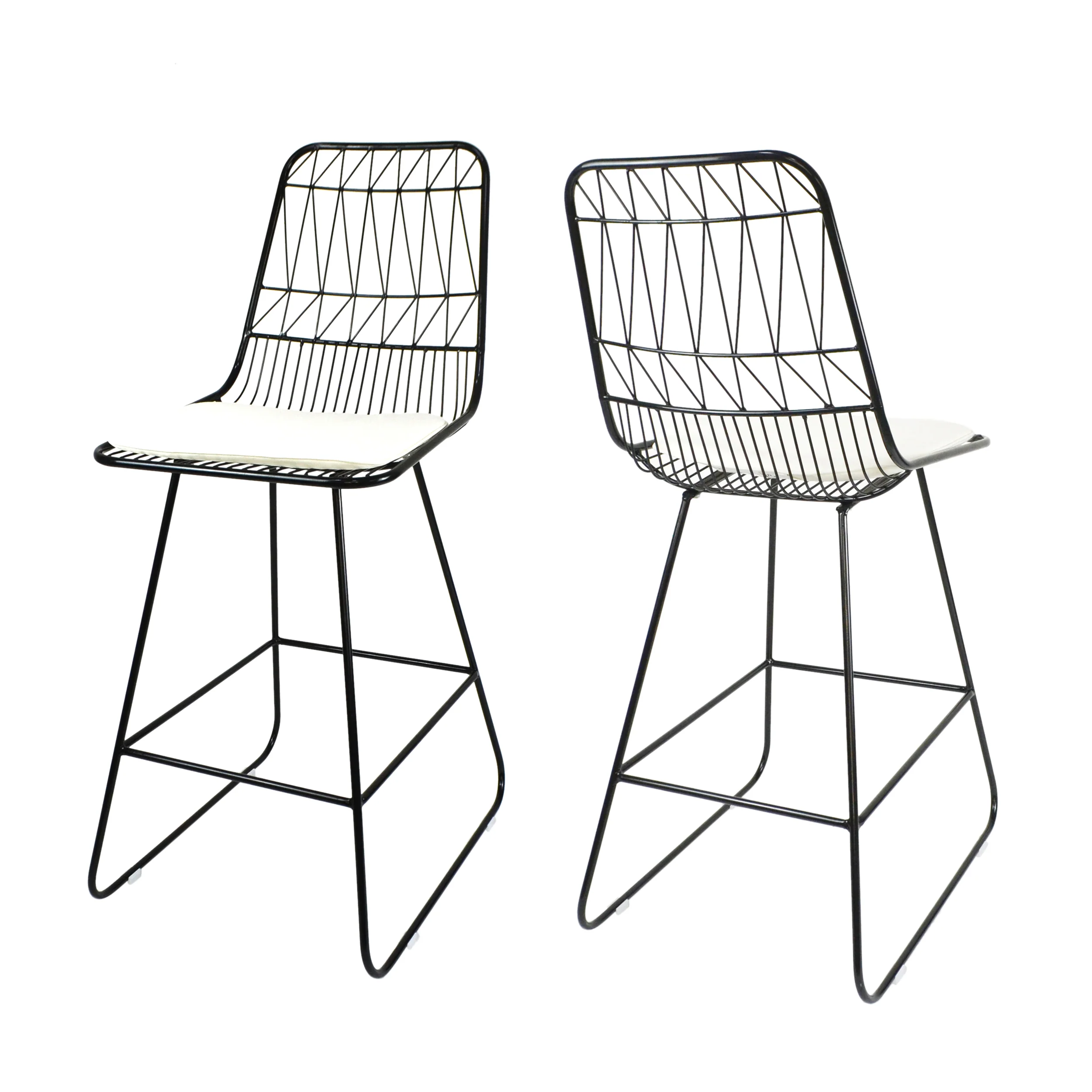 Hedy Outdoor Wire Counter Stools with Cushions (Set of 2) - furnishings