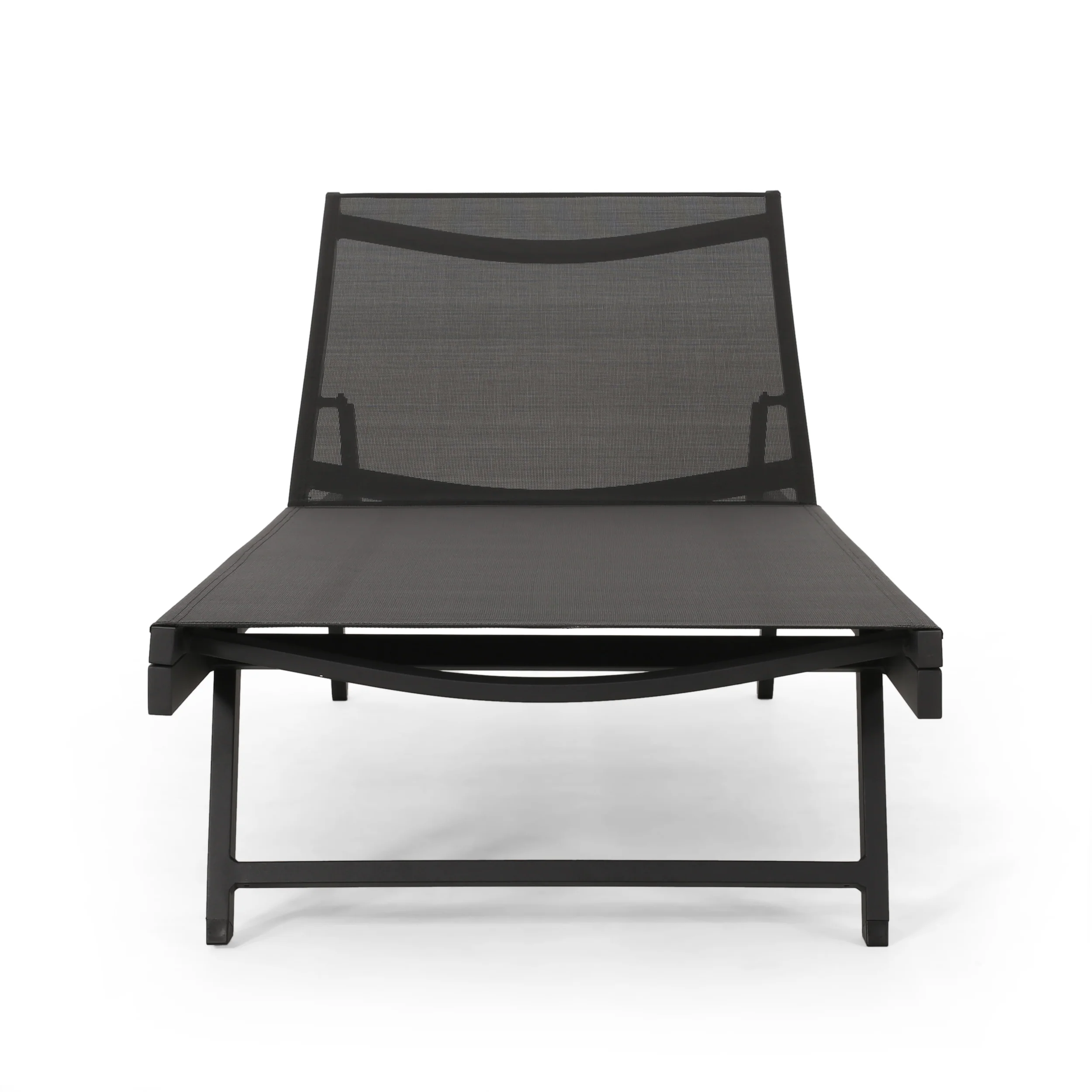 Simon Outdoor Aluminum Chaise Lounge Set with C-Shaped End Table - furnishings