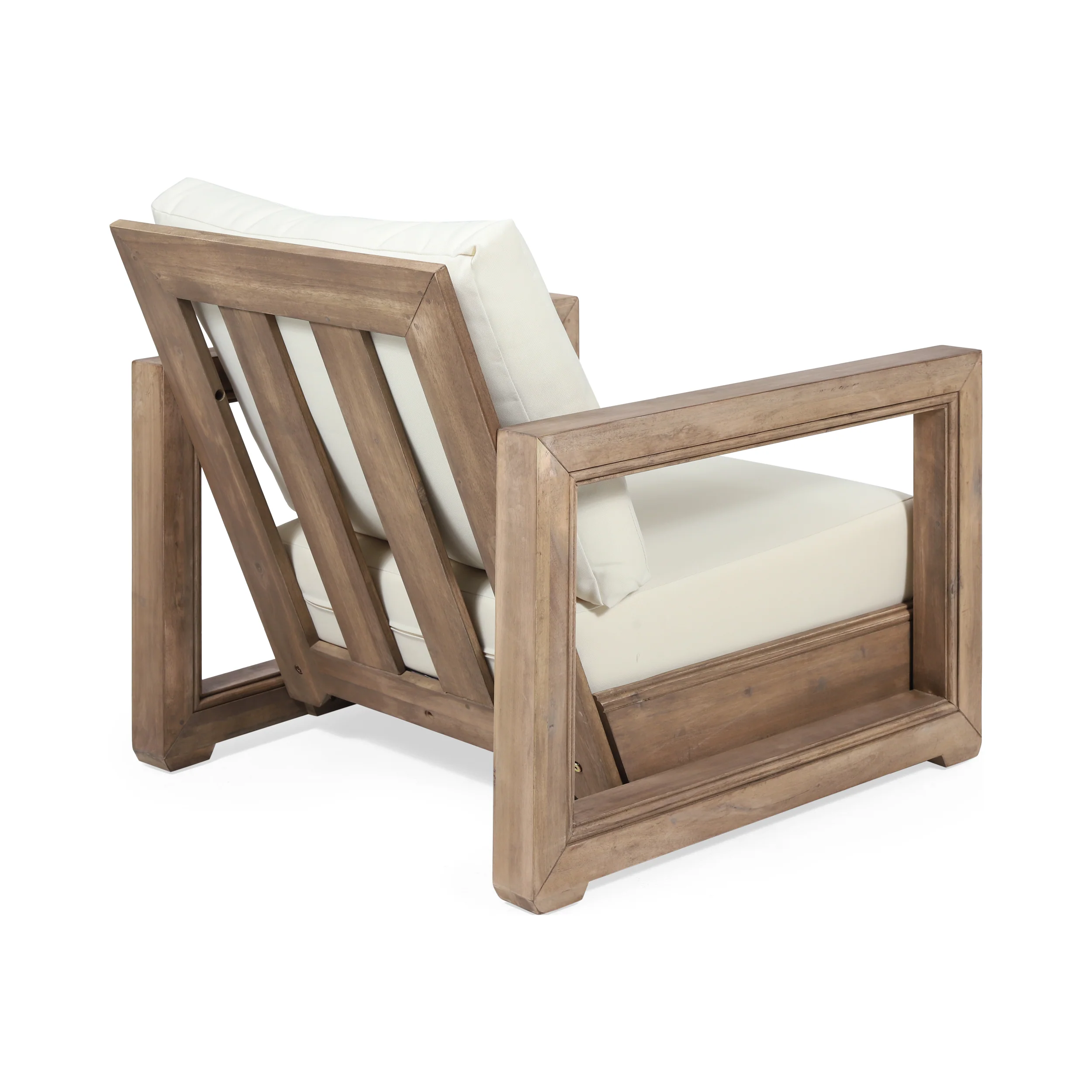 Andrae Outdoor Acacia Wood Club Chairs (Set of 2) - furnishings