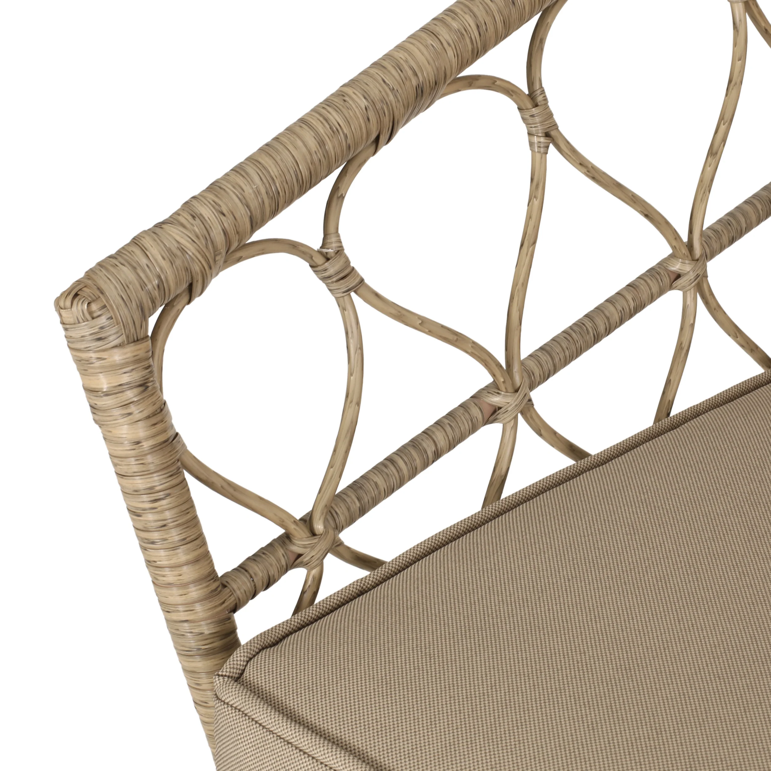 Colmar Outdoor Wicker 4 Seater Chat Set with Cushions, Light Brown and Beige - furnishings