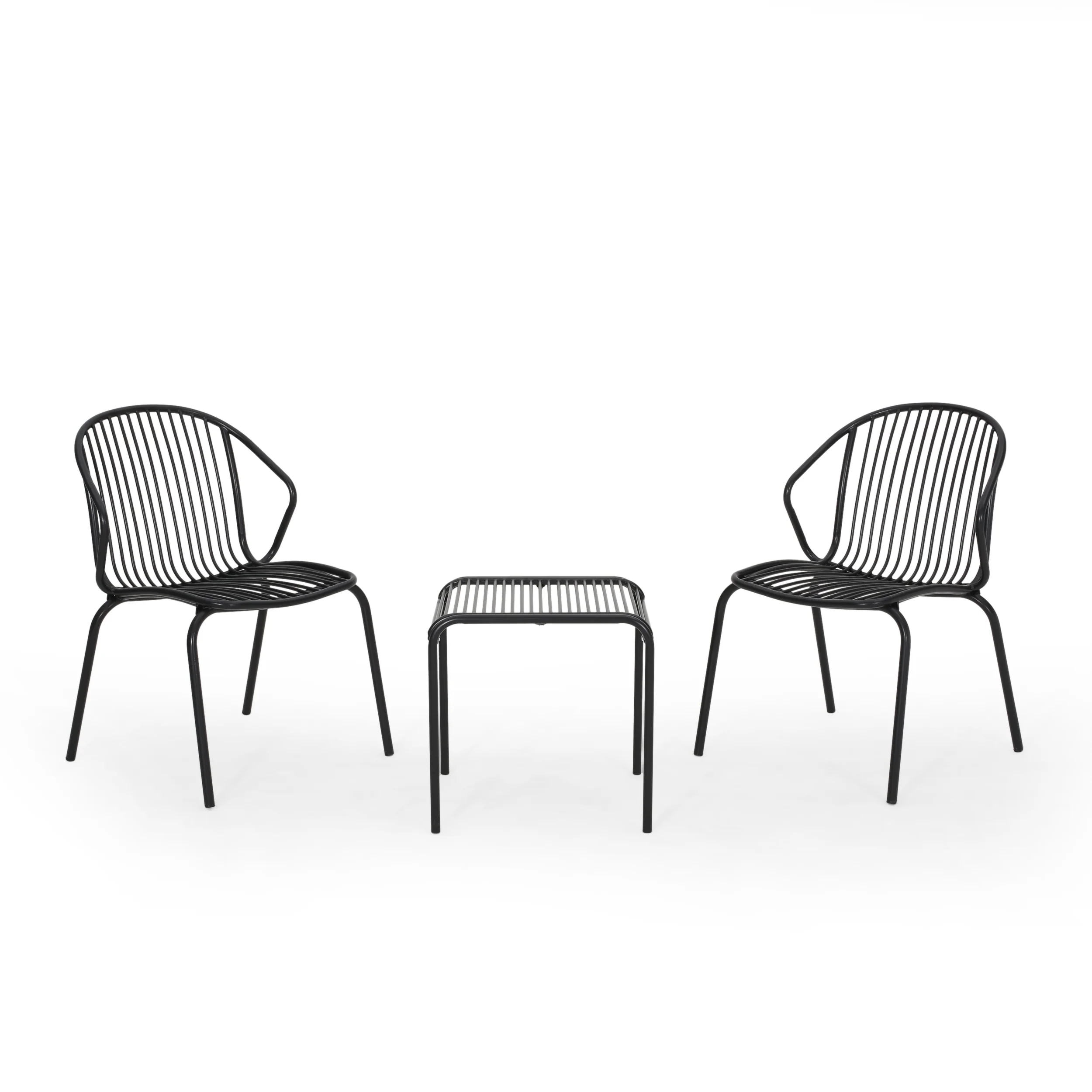 Emily Outdoor Modern Iron 2 Seater Chat Set - furnishings