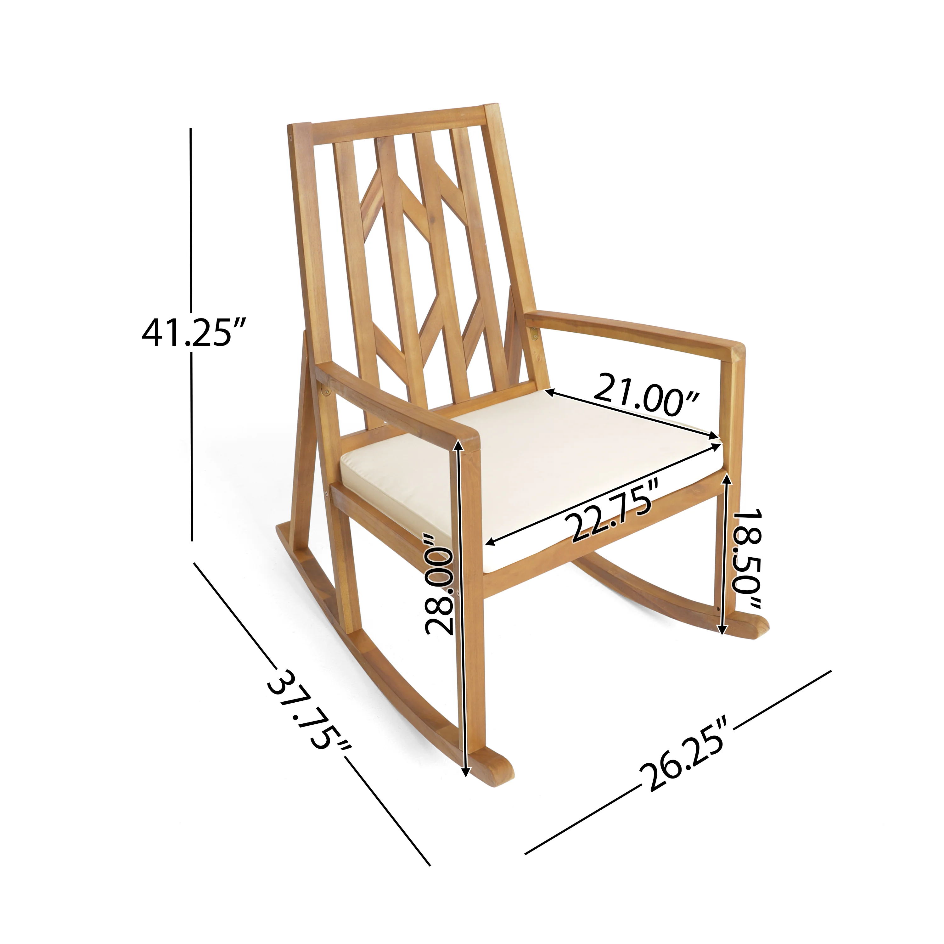 Monterey Outdoor Rocking Chair w/ Cushion - furnishings