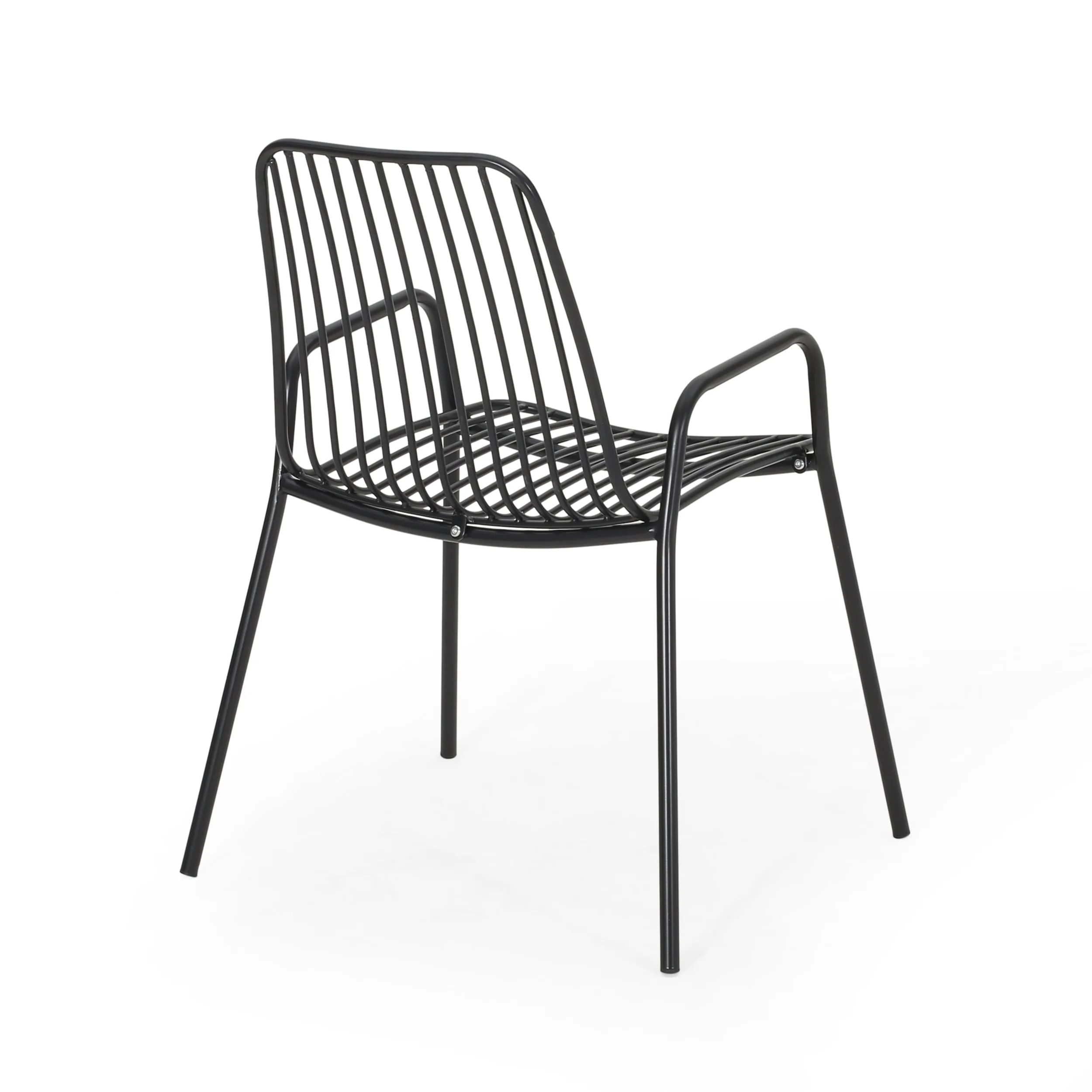 Ashwood Outdoor Modern Iron Club Chair (Set of 2) - furnishings