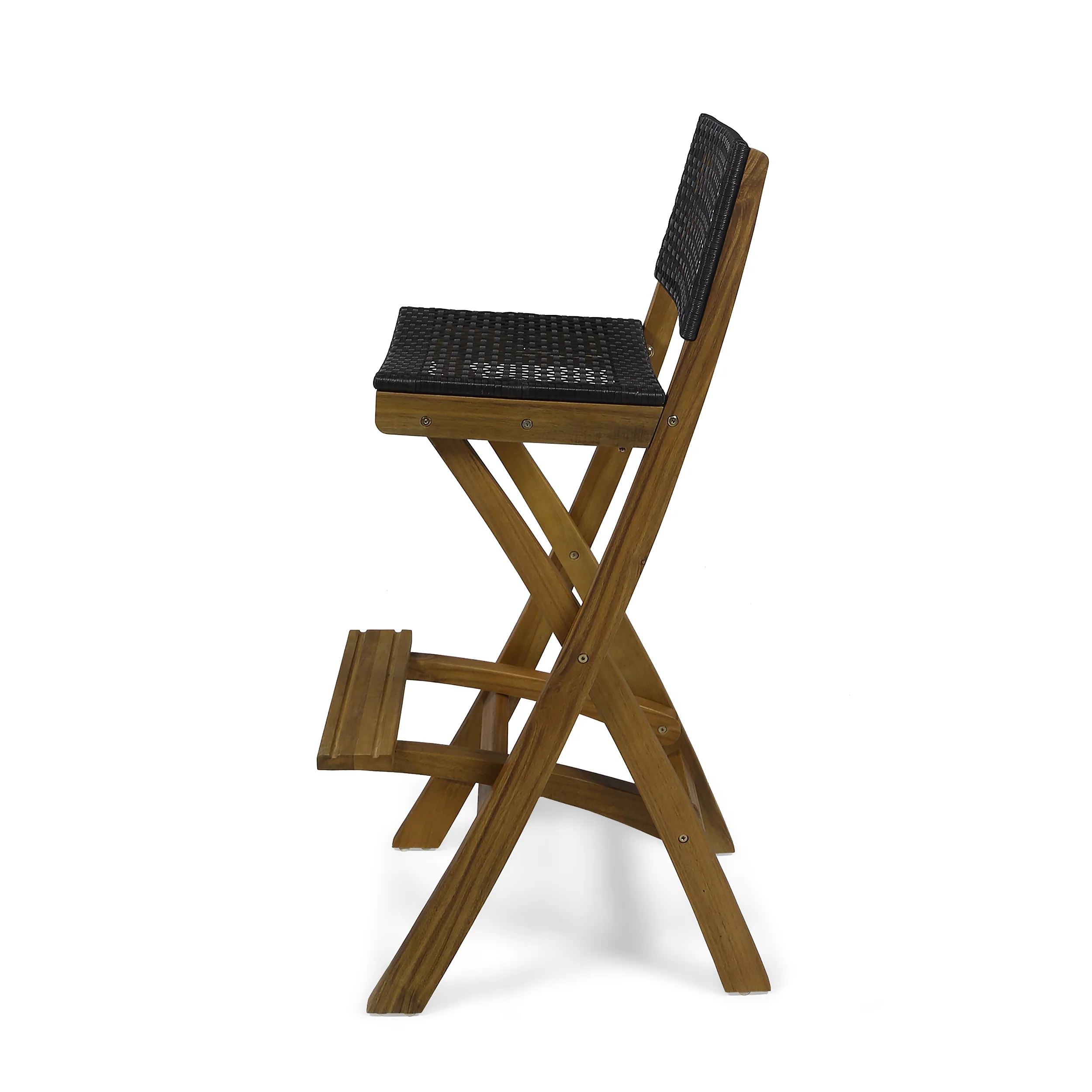 Elizabeth Outdoor Folding Acacia Wood Barstools (Set of 4) - furnishings