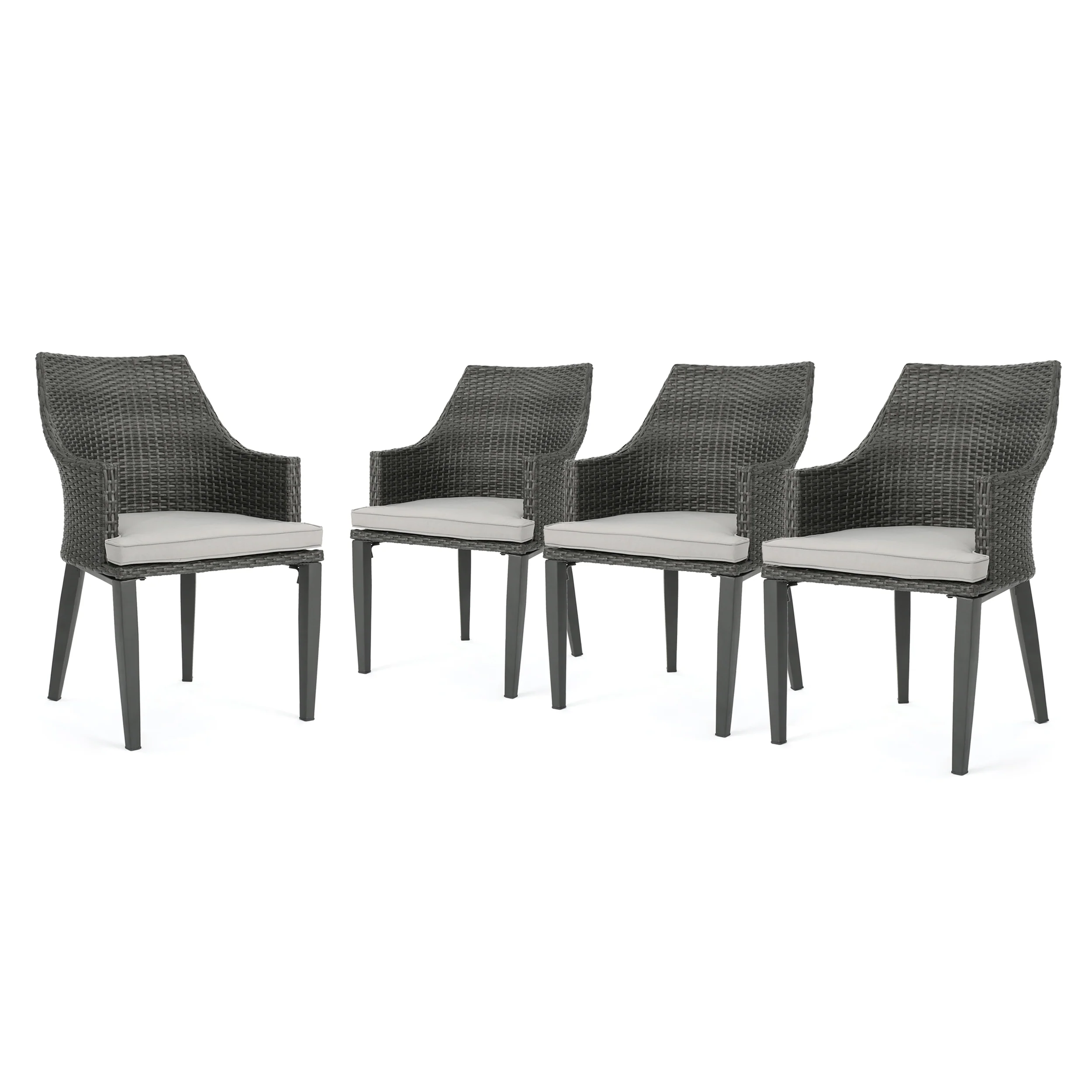 Hilary Outdoor Wicker Dining Chairs with Water Resistant Cushions (Set of 2) - furnishings
