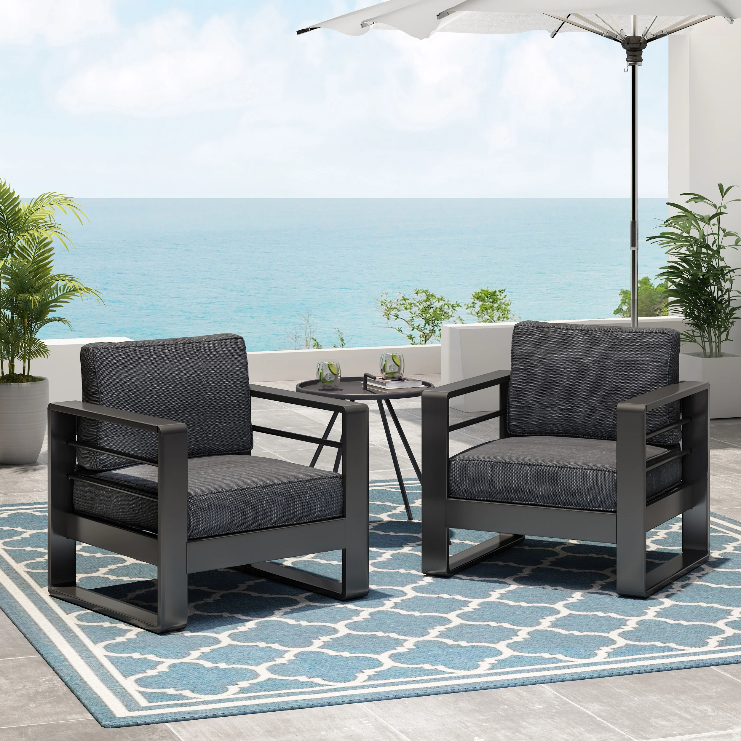 Gadd Outdoor Aluminum Club Chairs (Set of 2) - furnishings