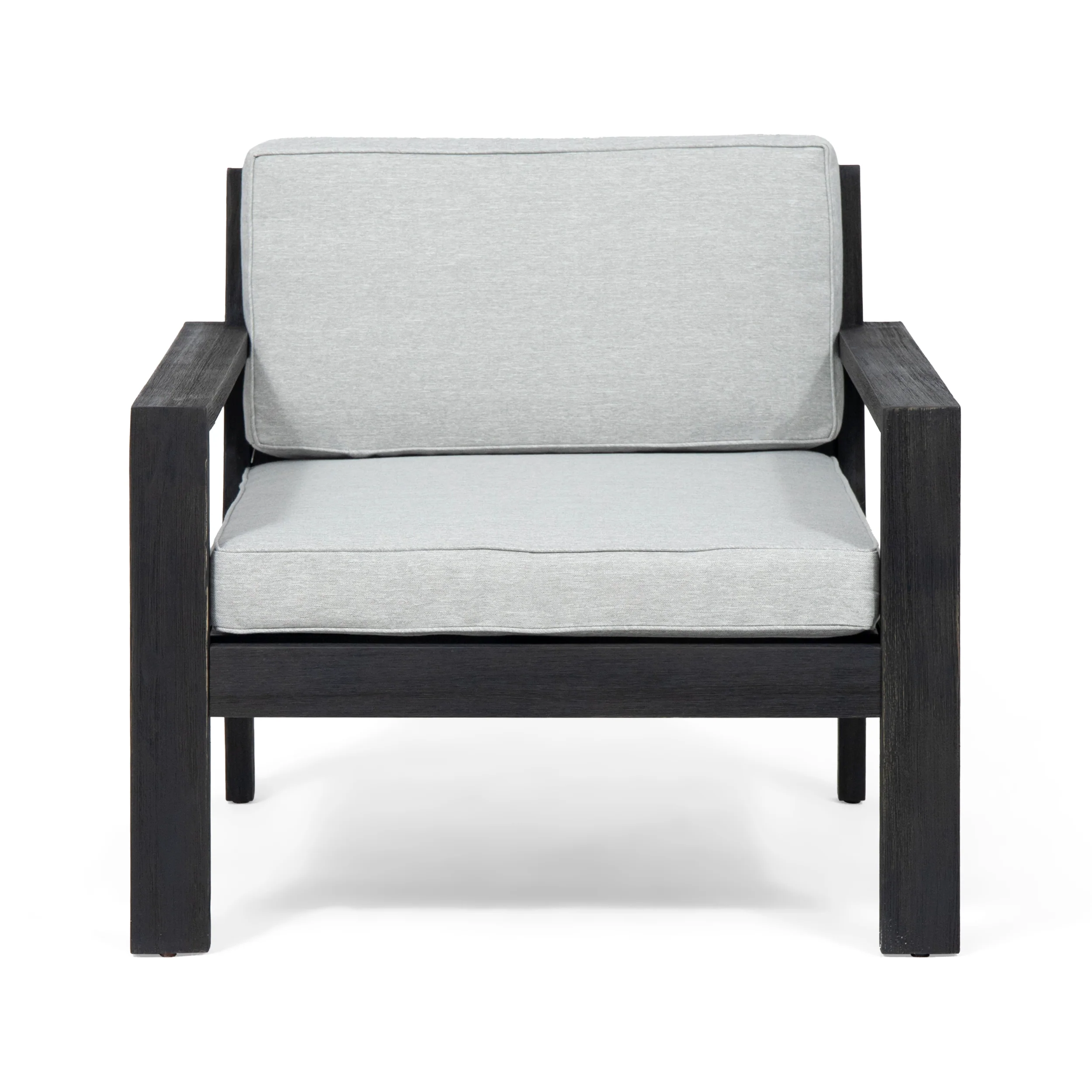 Susan Outdoor Acacia Wood Club Chairs with Cushions (Set of 2) - furnishings