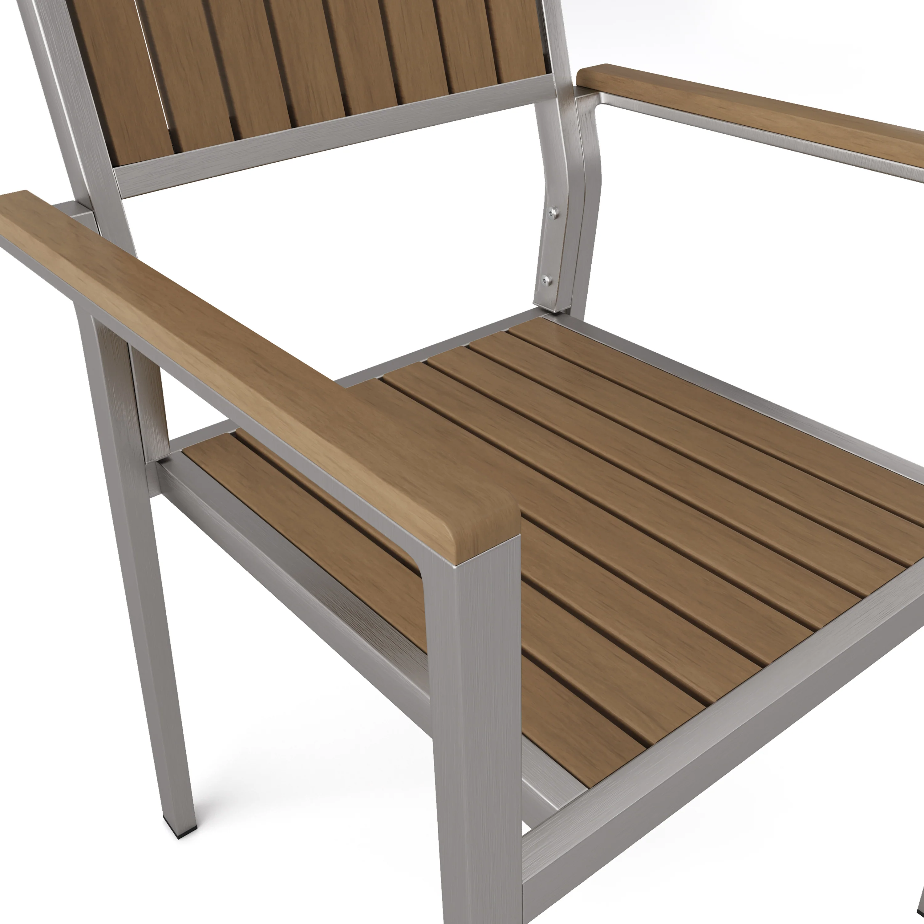 Puya Outdoor Aluminum Slat Paneled Dining Chairs Set of 2 - furnishings