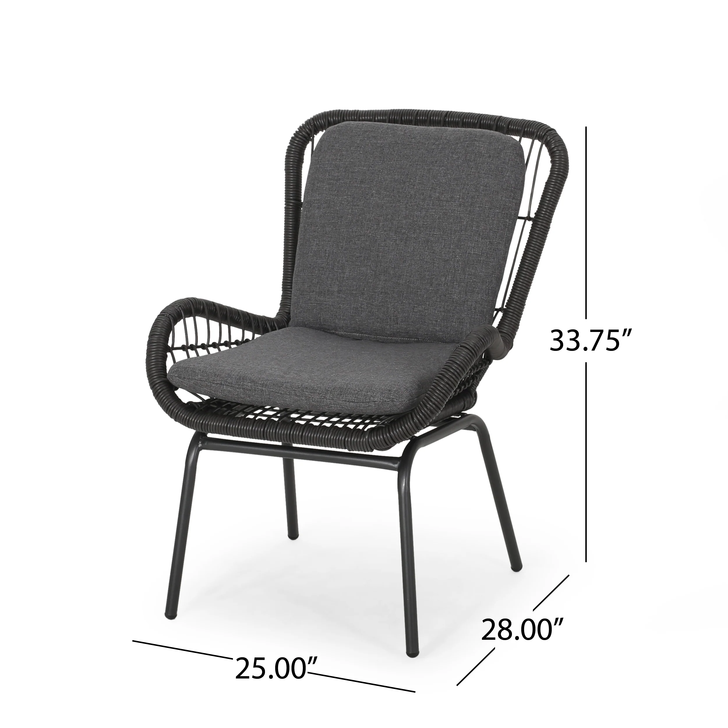 Averyrose Outdoor Wicker Club Chair with Cushions (Set of 2) - furnishings