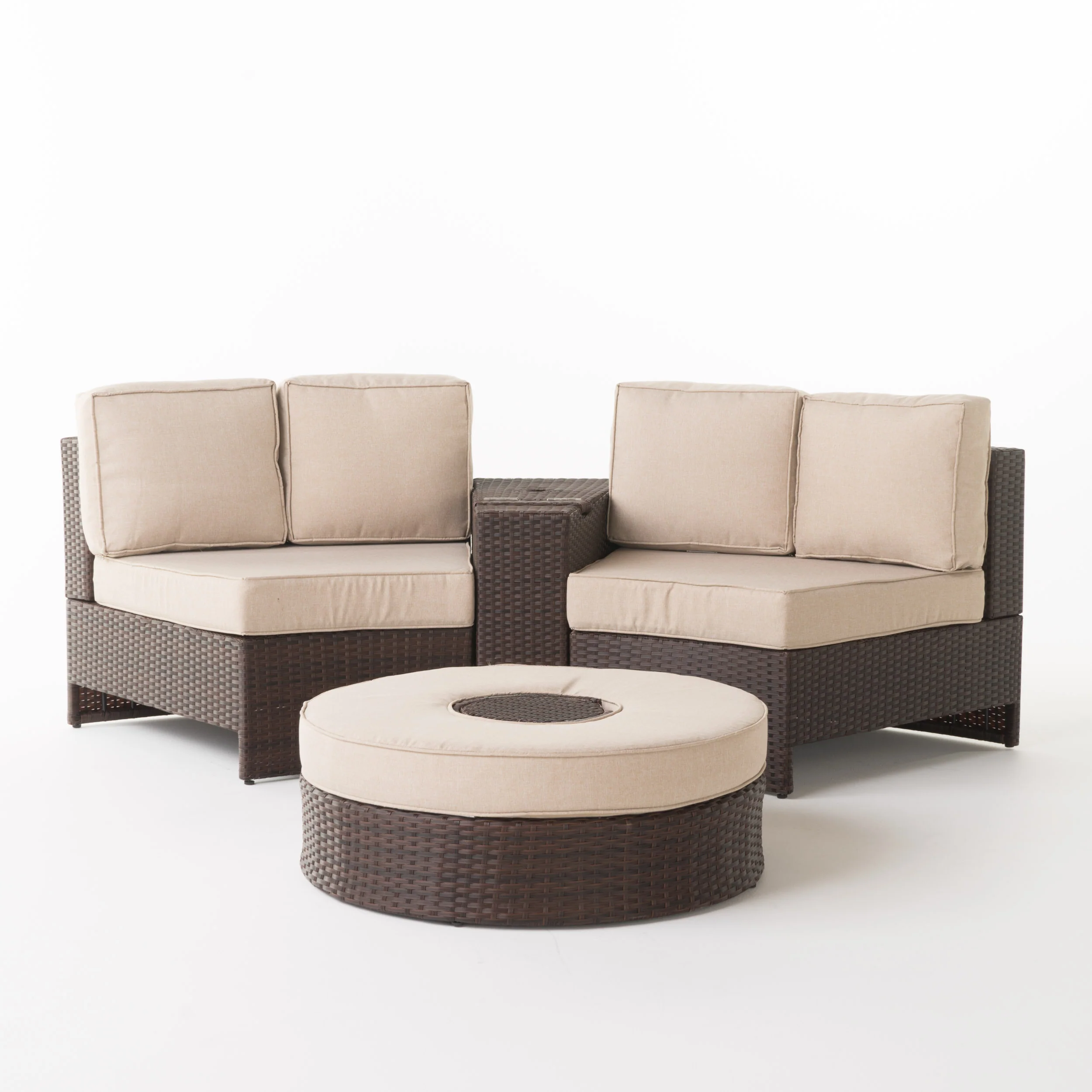 Riviera 4pc Outdoor Chat Set w/ Storage Trunk & Ice Bucket - furnishings