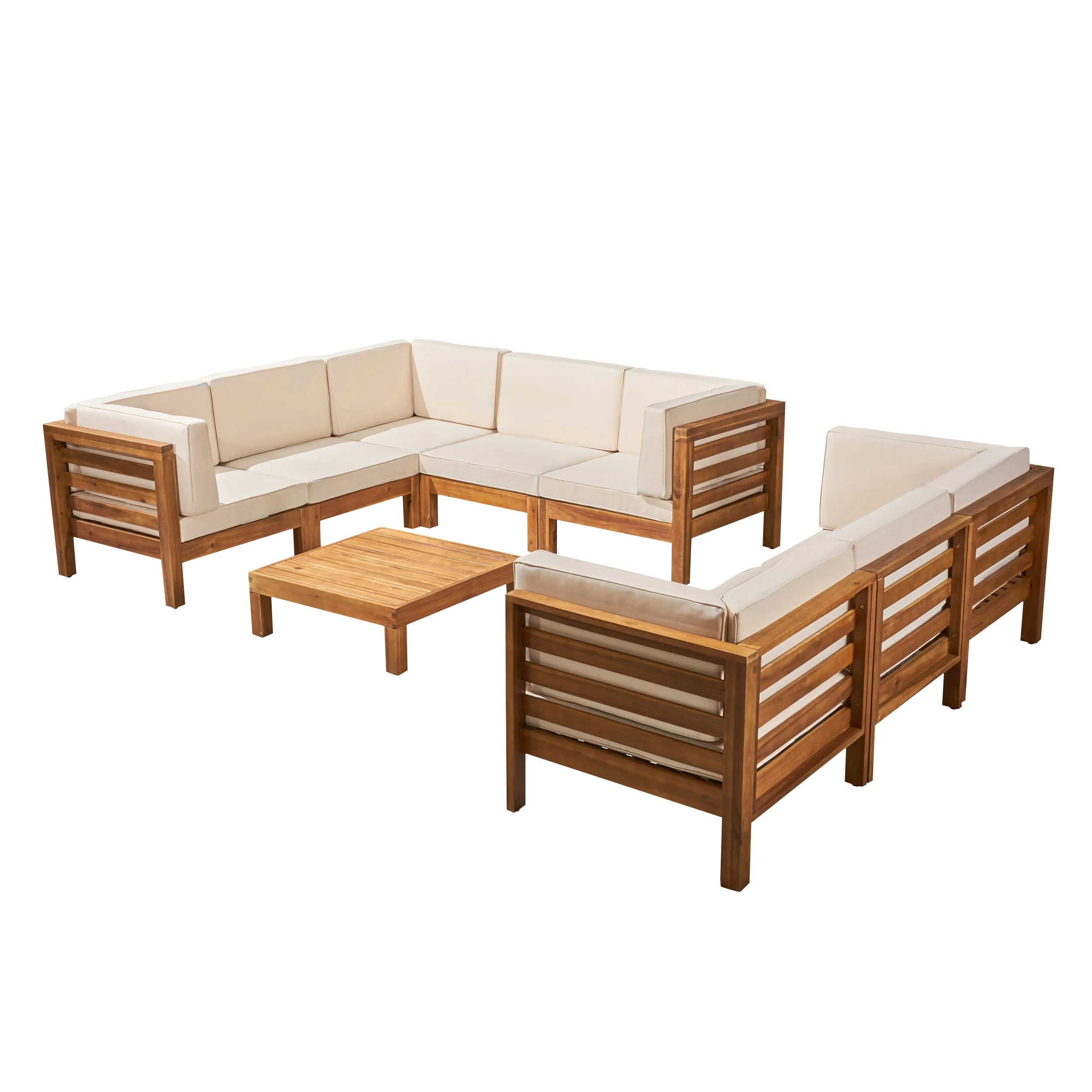 Ravello Outdoor Sectional Sofa Set with Coffee Table - furnishings