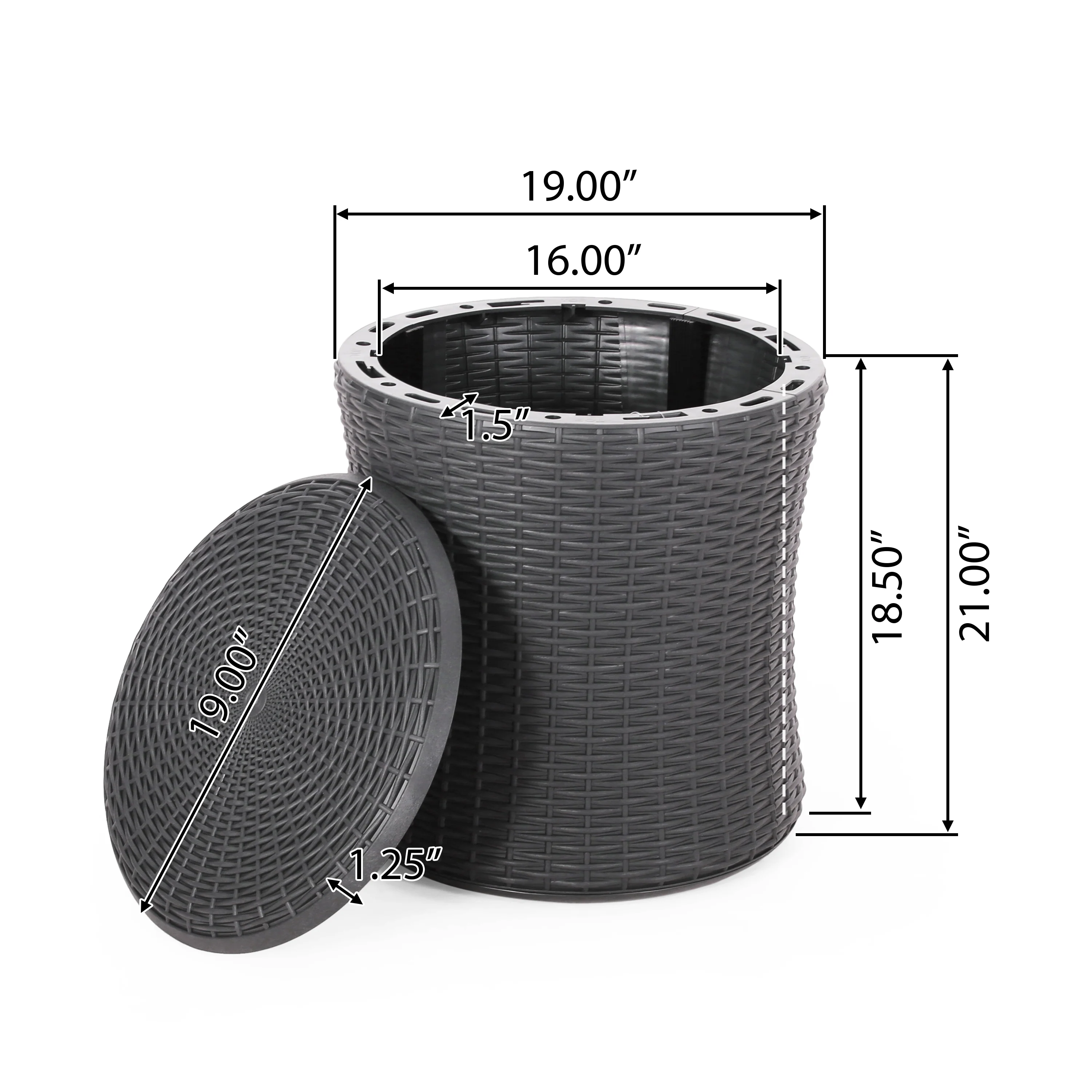 Iven Outdoor Faux Wicker Patio Table - furnishings