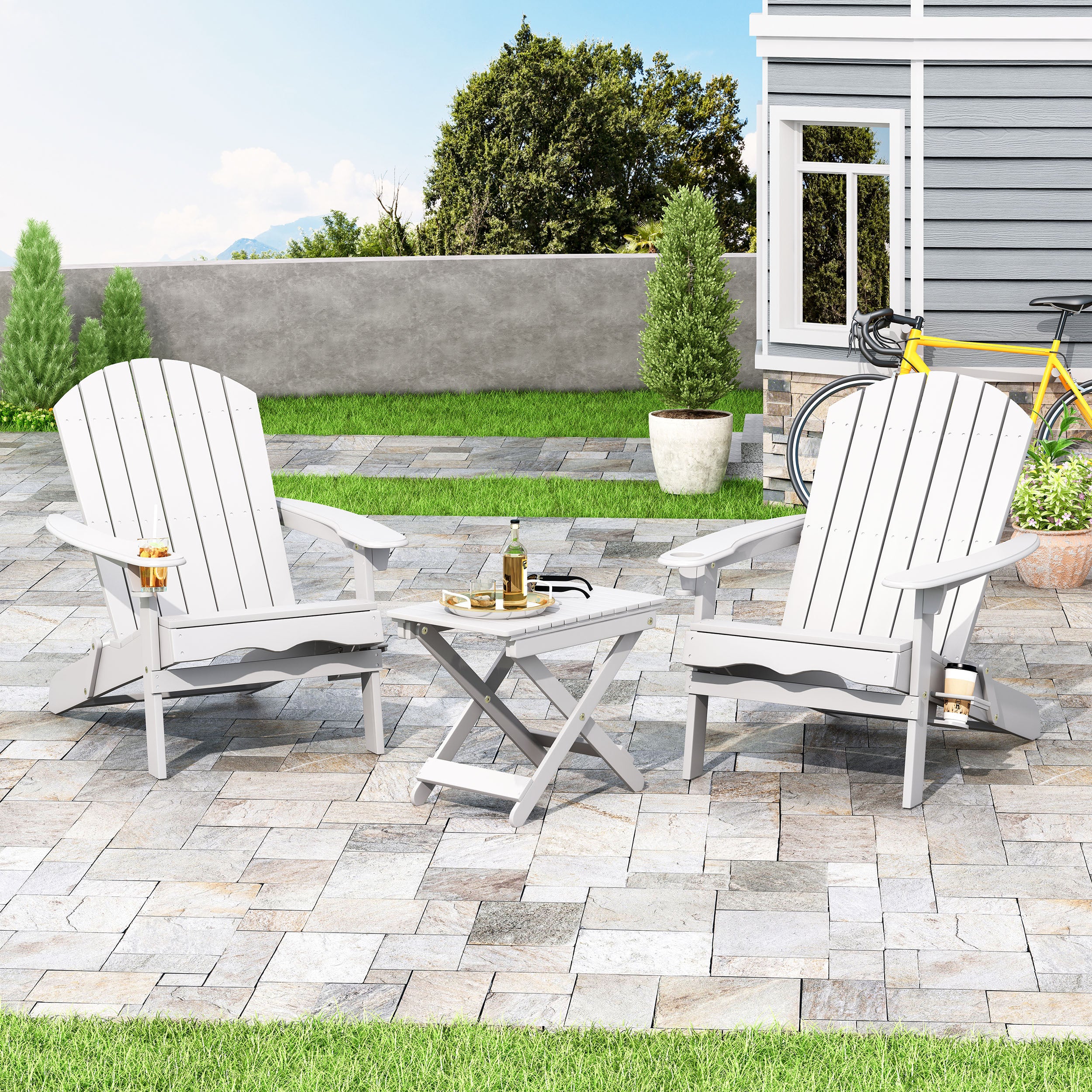 Kandyce Outdoor Acacia Wood 2 Seater Folding Chat Set - furnishings