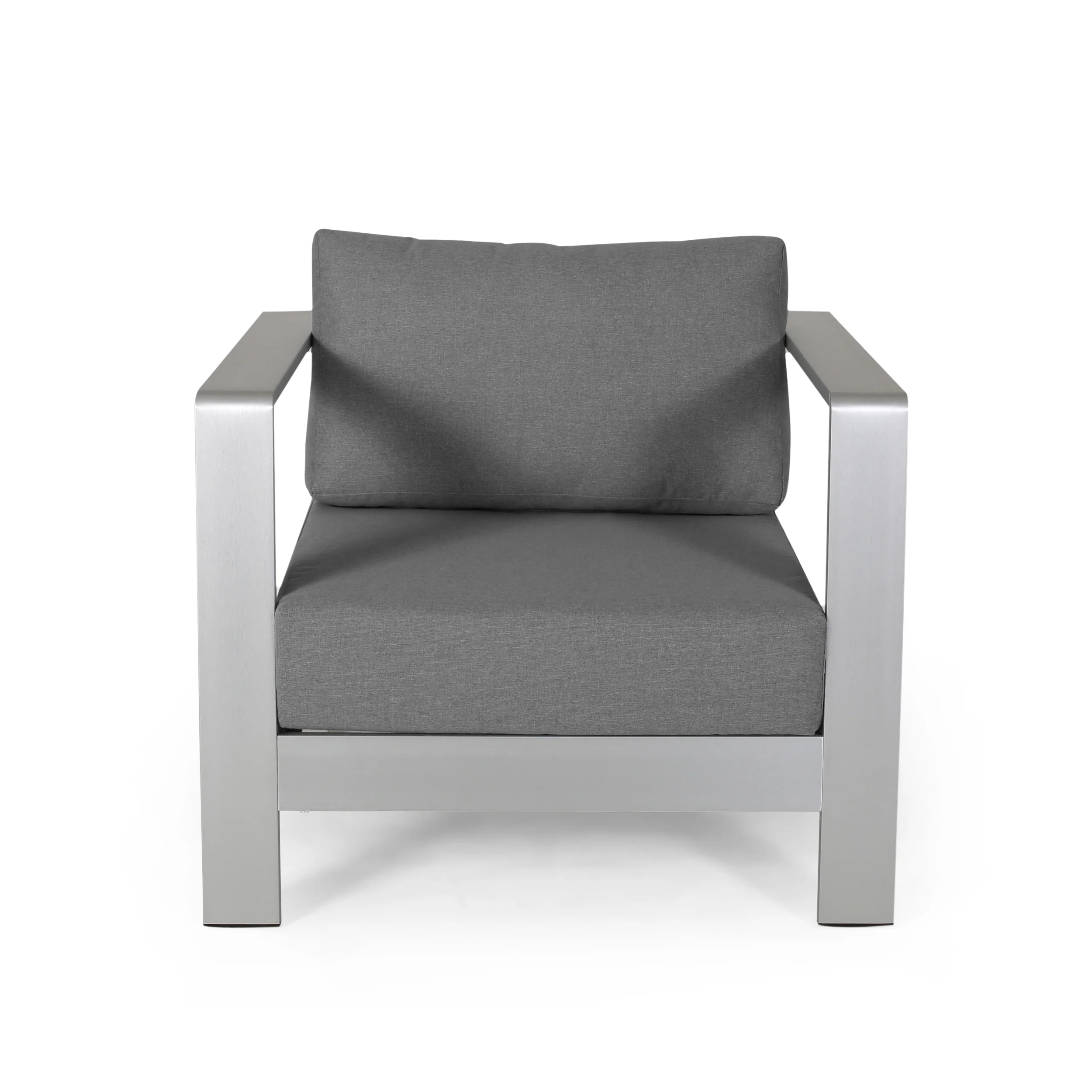 Laraine Outdoor Aluminum Club Chairs with Cushions (Set of 4) - furnishings