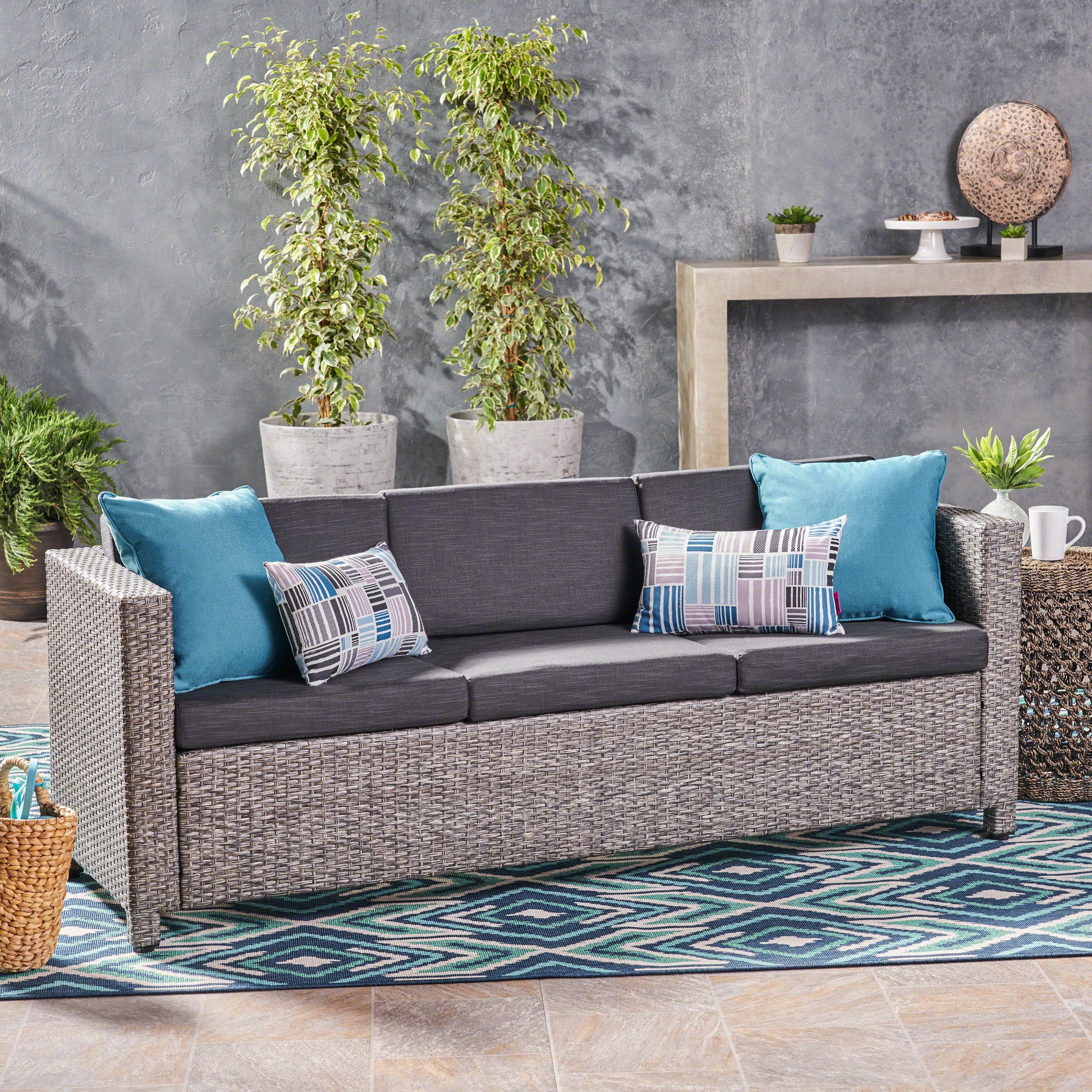 Cony Outdoor Wicker 3 Seater Sofa - furnishings