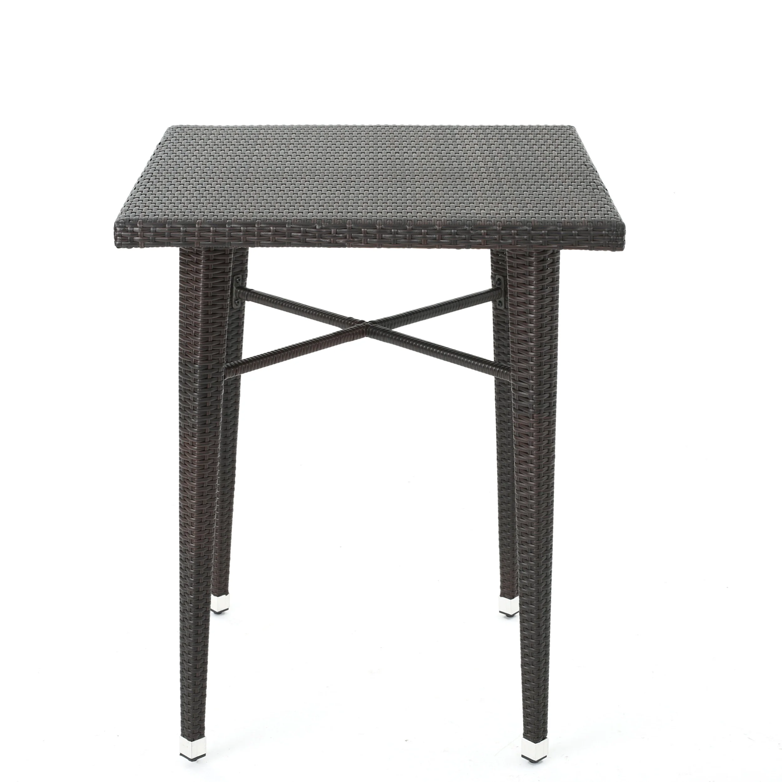 Dom Outdoor 32.5 Inch Square Multi-brown Wicker Bar Table - furnishings