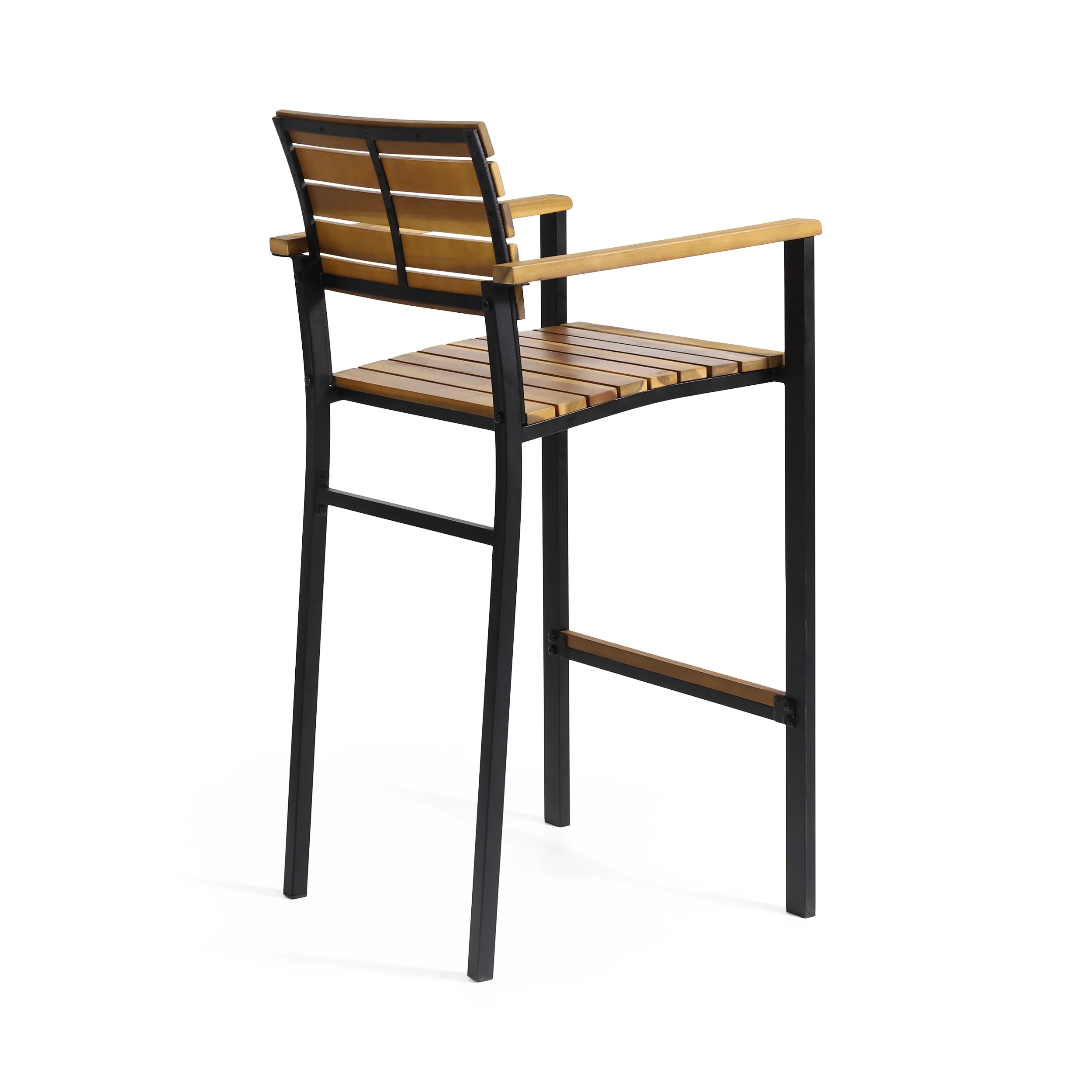 Darryn Modern Industrial Acacia Wood Barstool (Set of 4) - furnishings