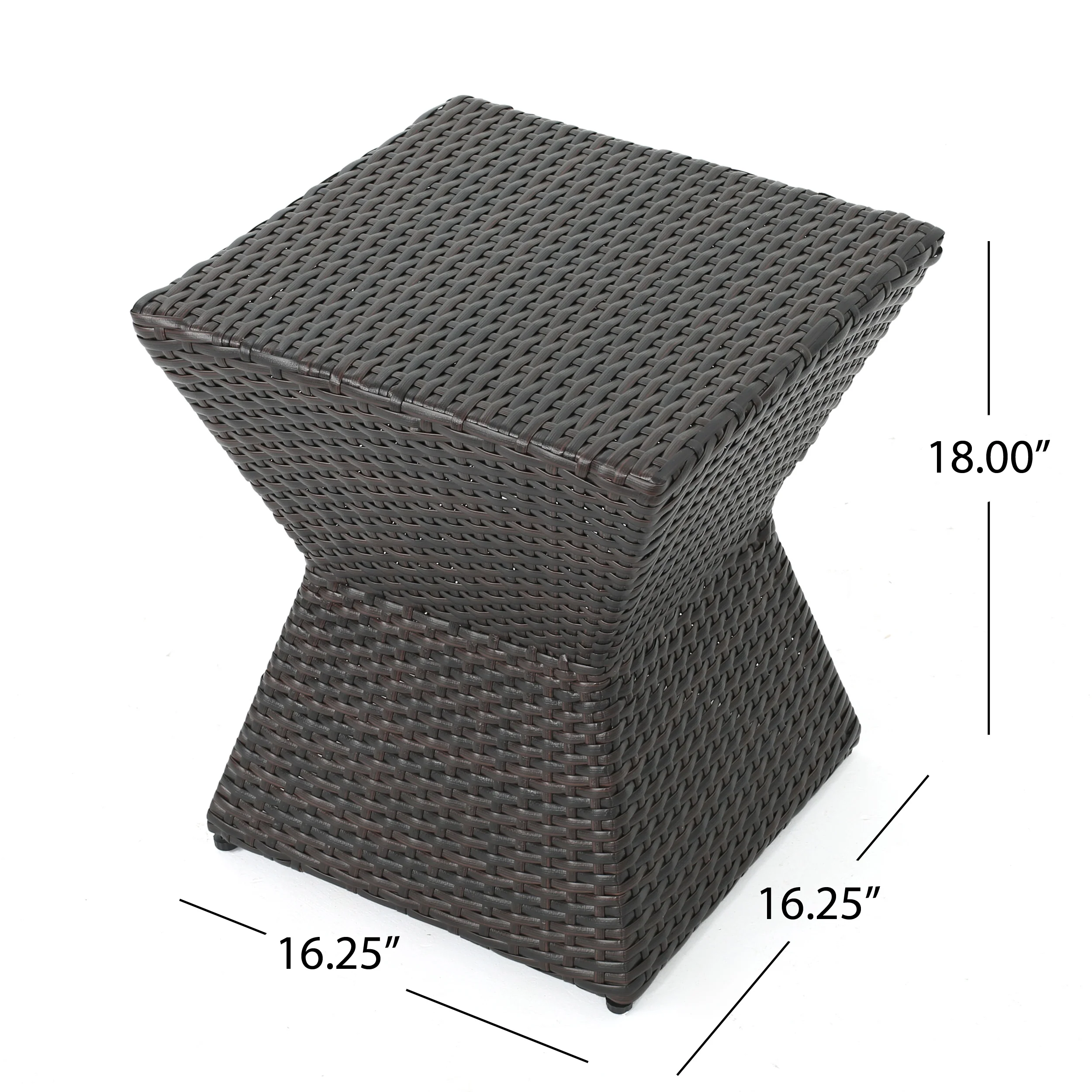 Ralsey Outdoor 3 Piece Multi-Brown Wicker Chat Set with Stacking Chairs - furnishings