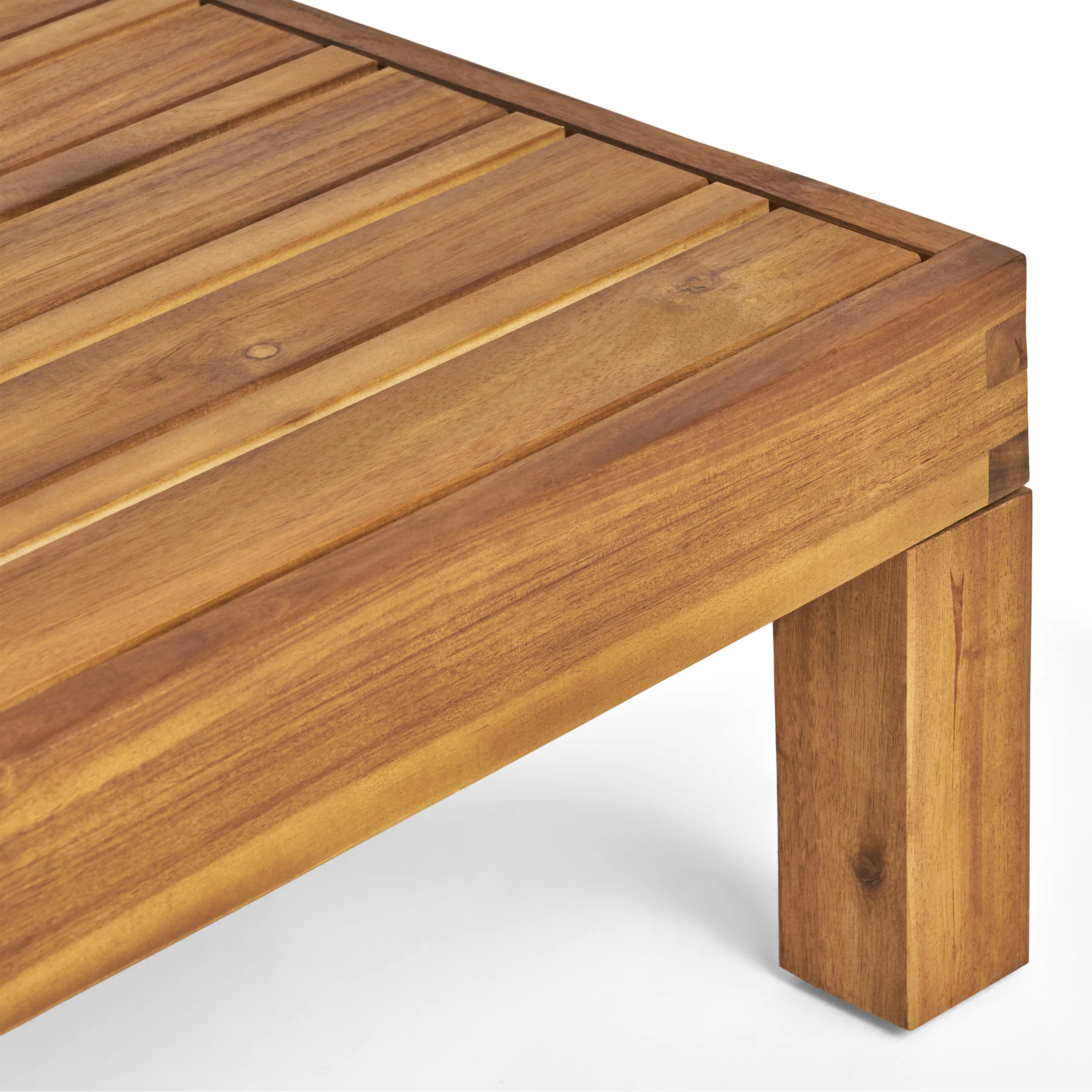 Brava Outdoor 8-Seater Acacia Wood Sectional Sofa Set with Coffee Table - furnishings