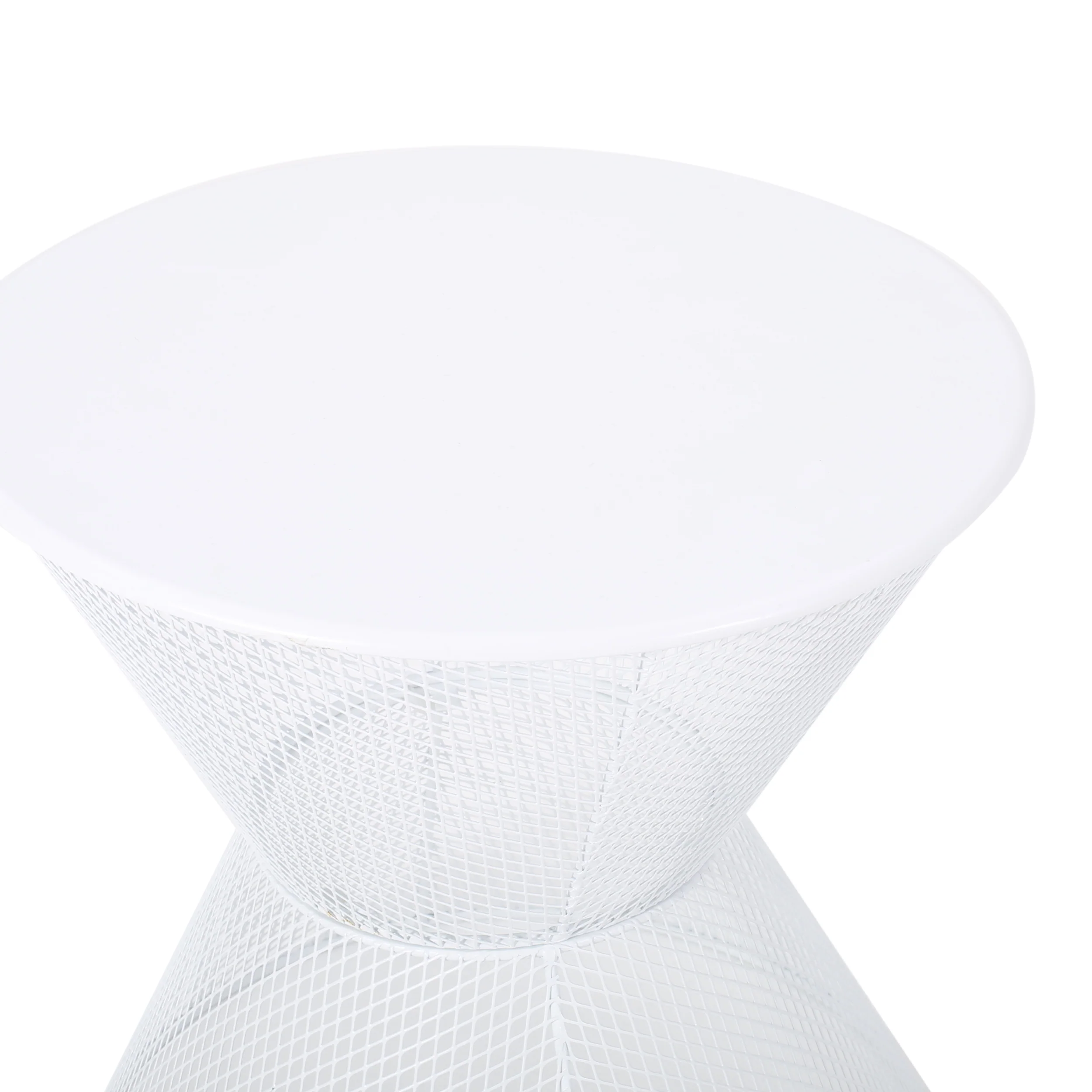 Ariella Modern Outdoor Iron Chat Set with Side Table - furnishings