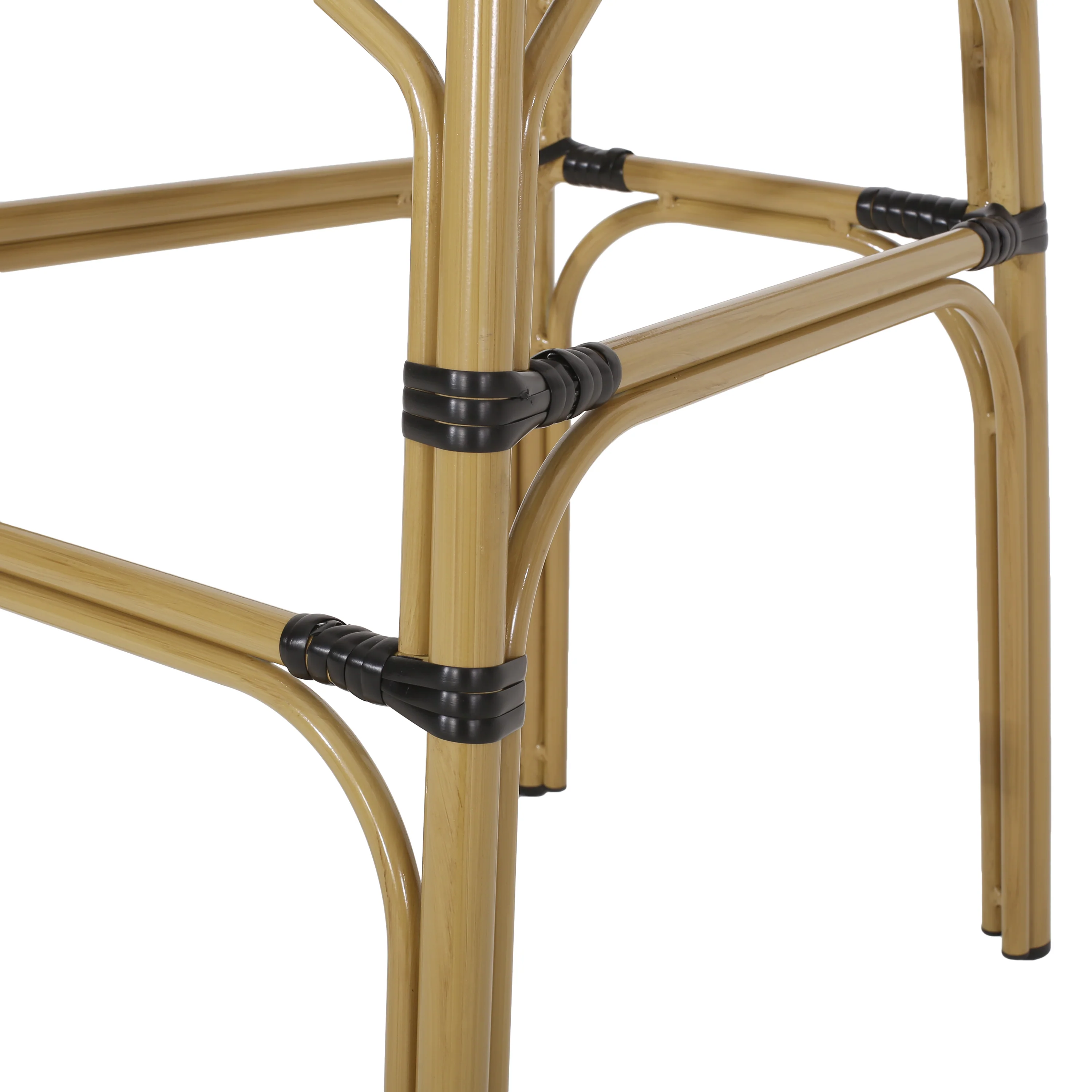 Danberry Outdoor Wicker and Aluminum 29.5 Inch French Barstools, Set of 4 - furnishings