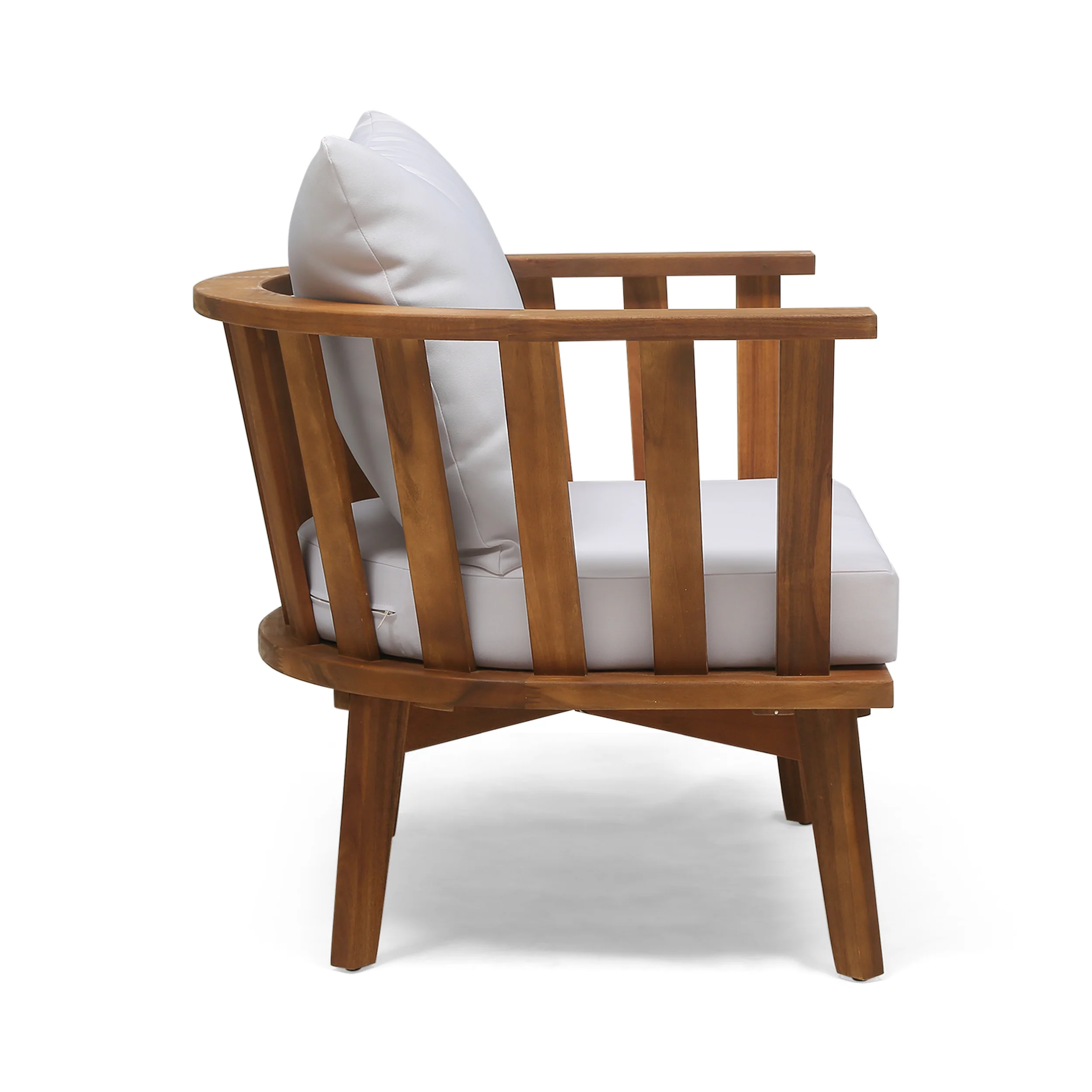 Darian Outdoor Acacia Wood 4 Seater Club Chairs and Fire Pit Set - furnishings