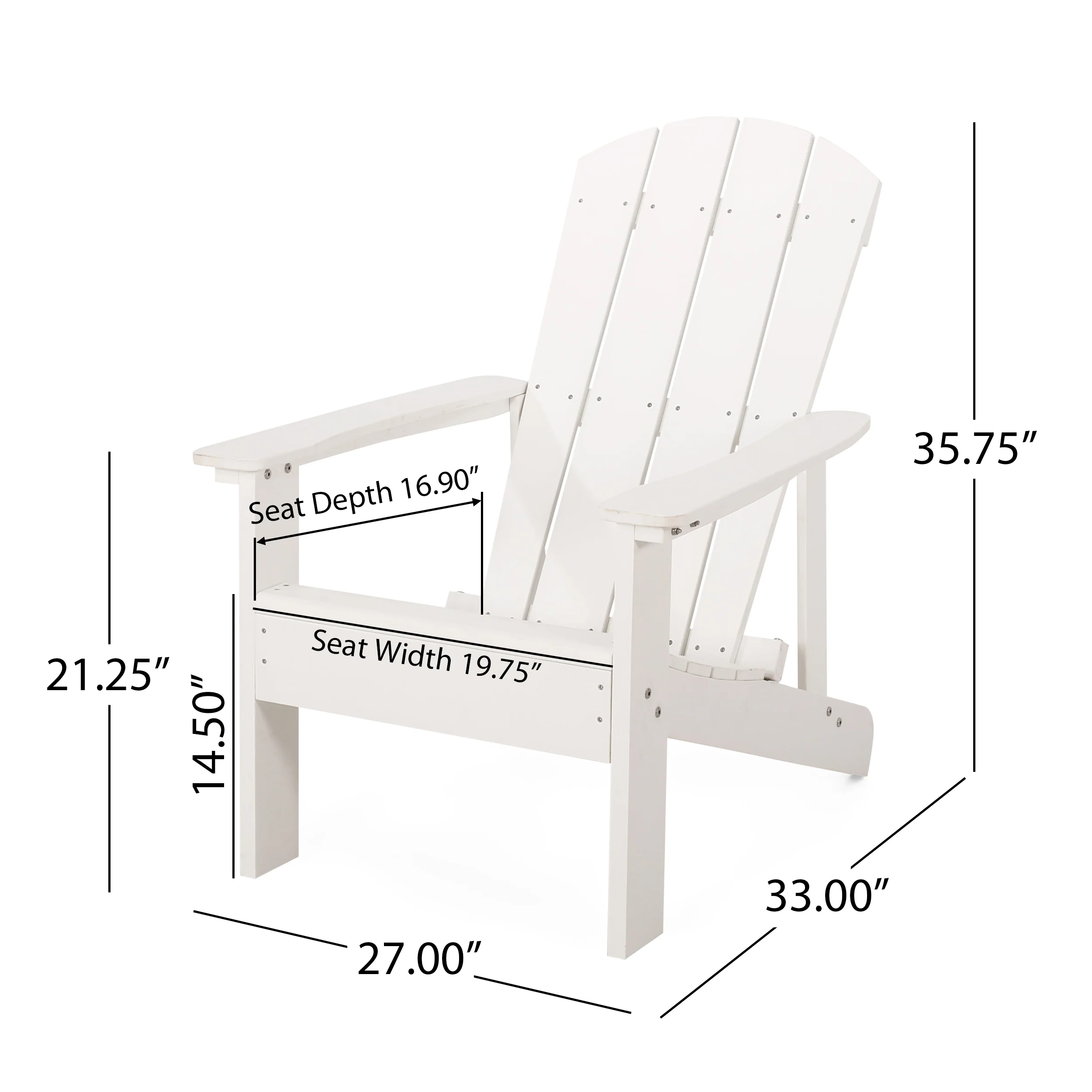 Anastasija Outdoor Faux Wood Adirondack Chair - furnishings