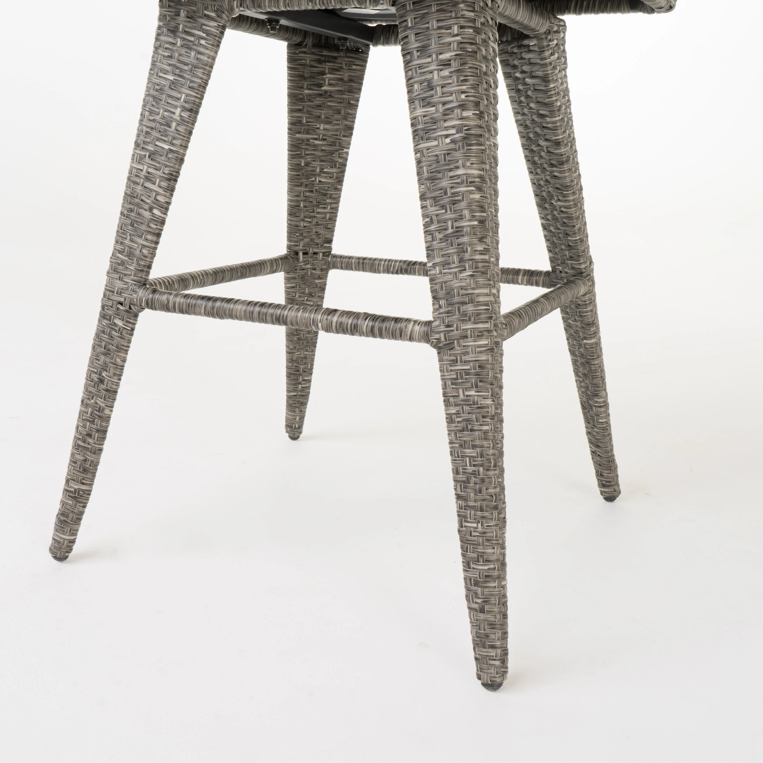 Budva 30-Inch Outdoor Gray Wicker Barstool (set of 2) - furnishings