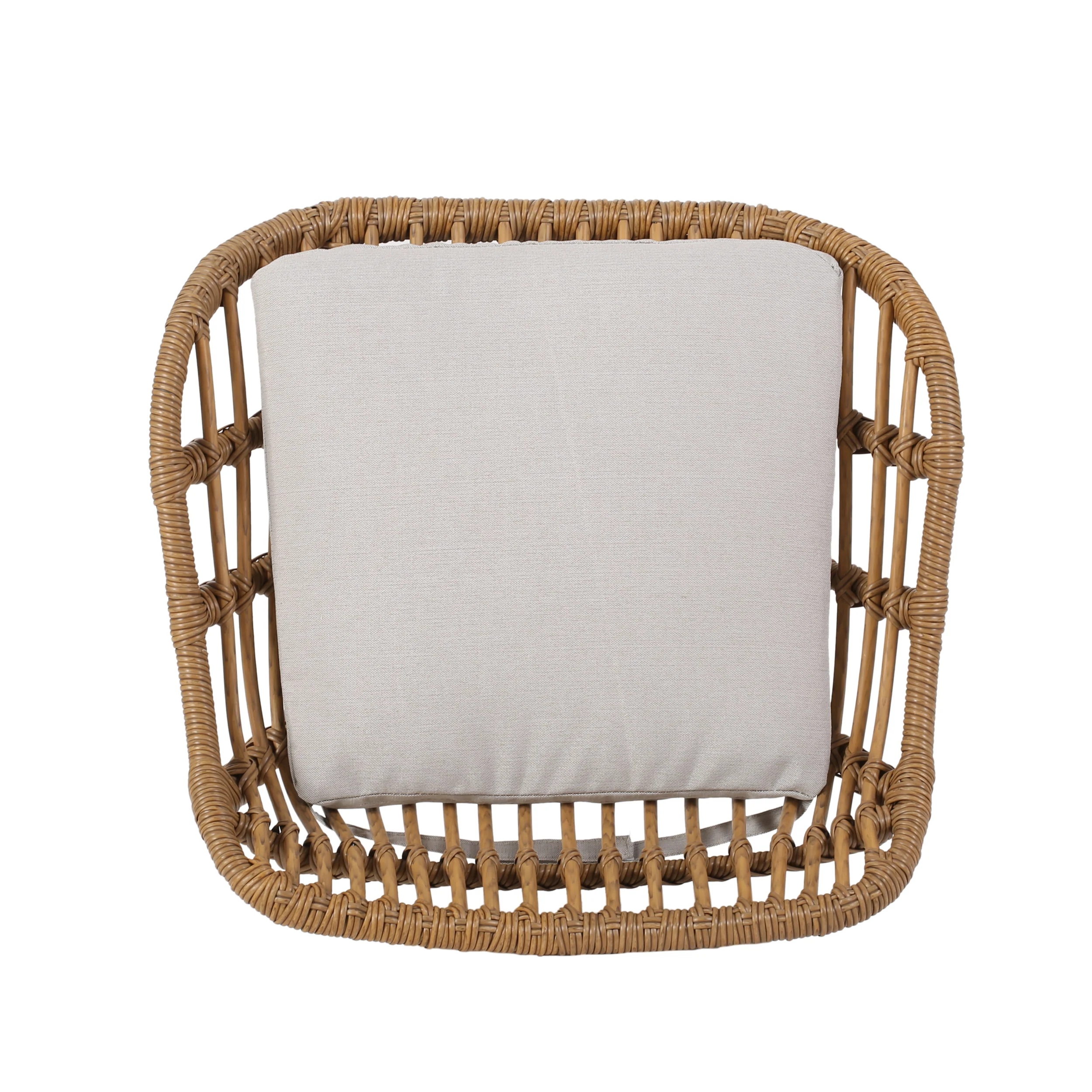 Lisa Outdoor Wicker Barstools with Cushions (Set of 2) - furnishings