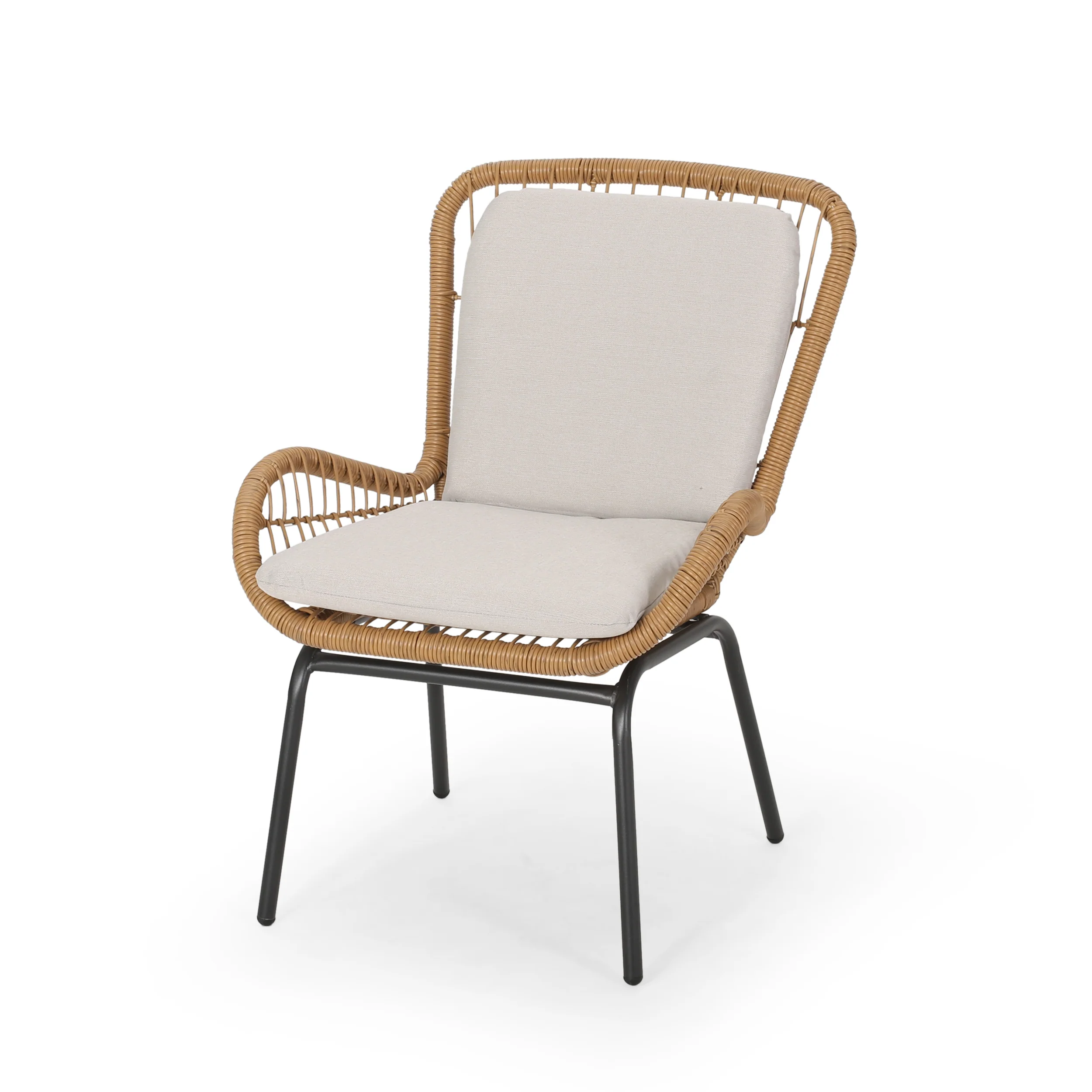 Averyrose Outdoor Wicker Club Chair with Cushions (Set of 2) - furnishings