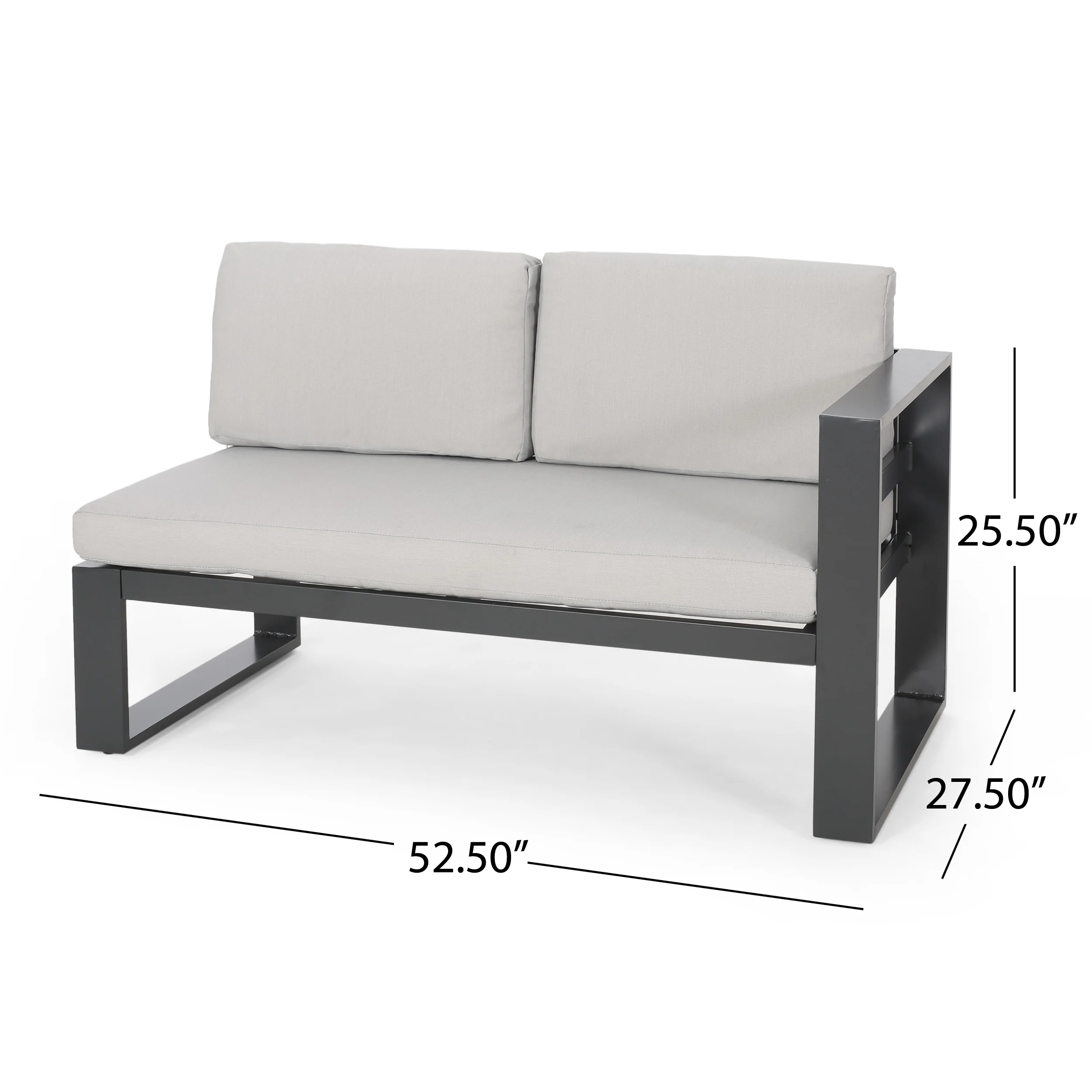 Queena Outdoor Aluminum Sofa Sectional with Coffee Table - furnishings
