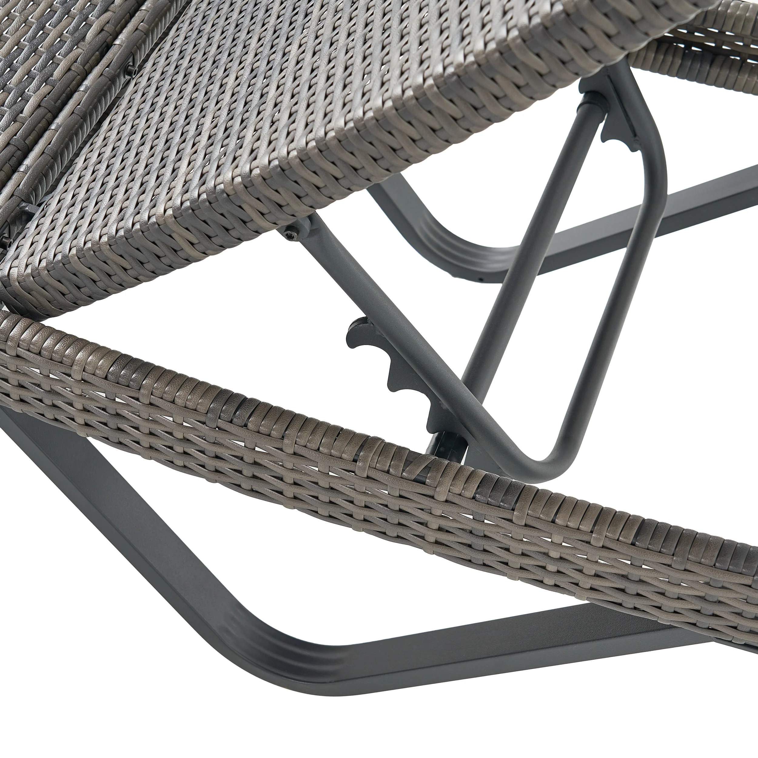 Zanna Outdoor Gray Wicker Adjustable Chaise Lounge - furnishings