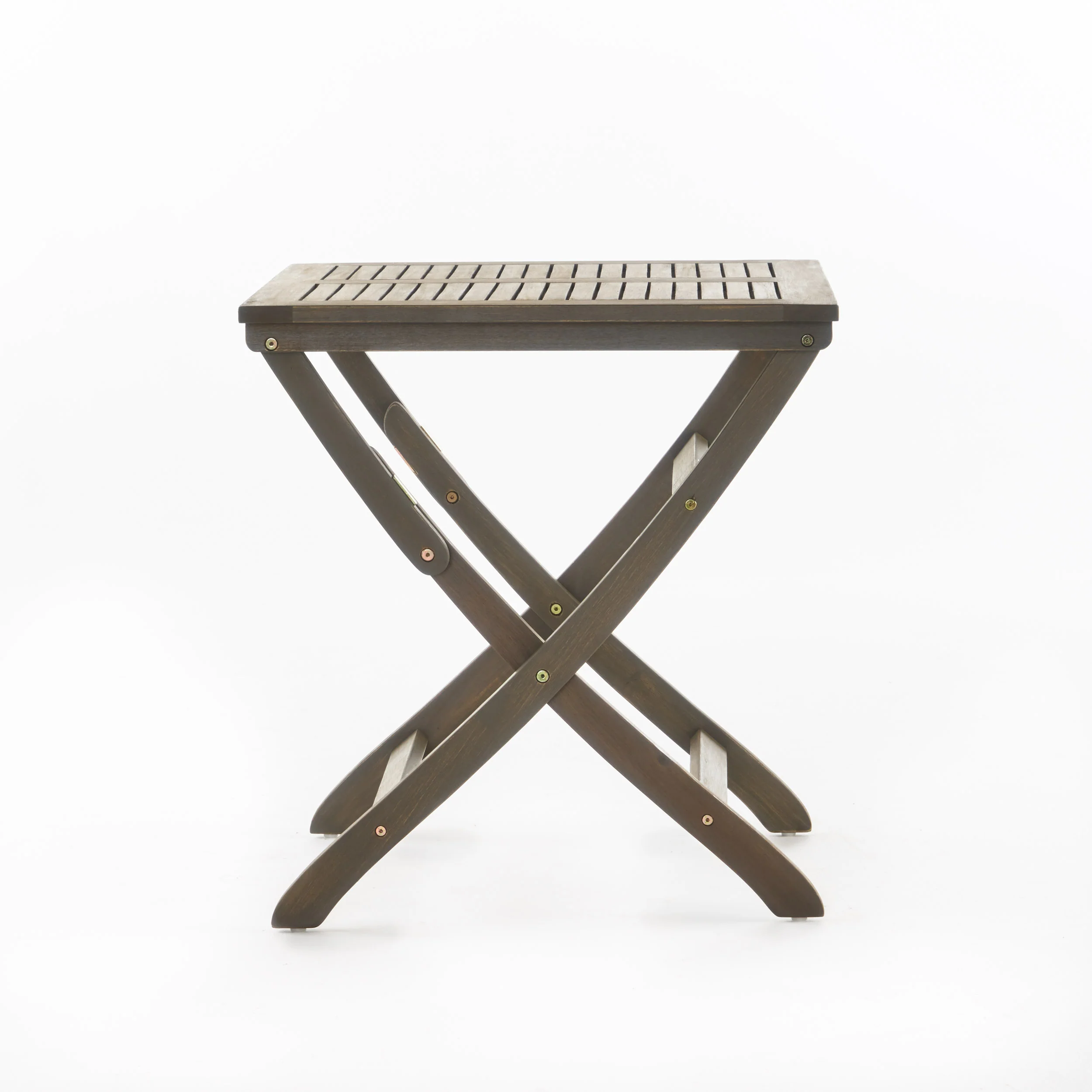 Versaille Outdoor Foldable Grey Finished Acacia Wood Bistro Table - furnishings