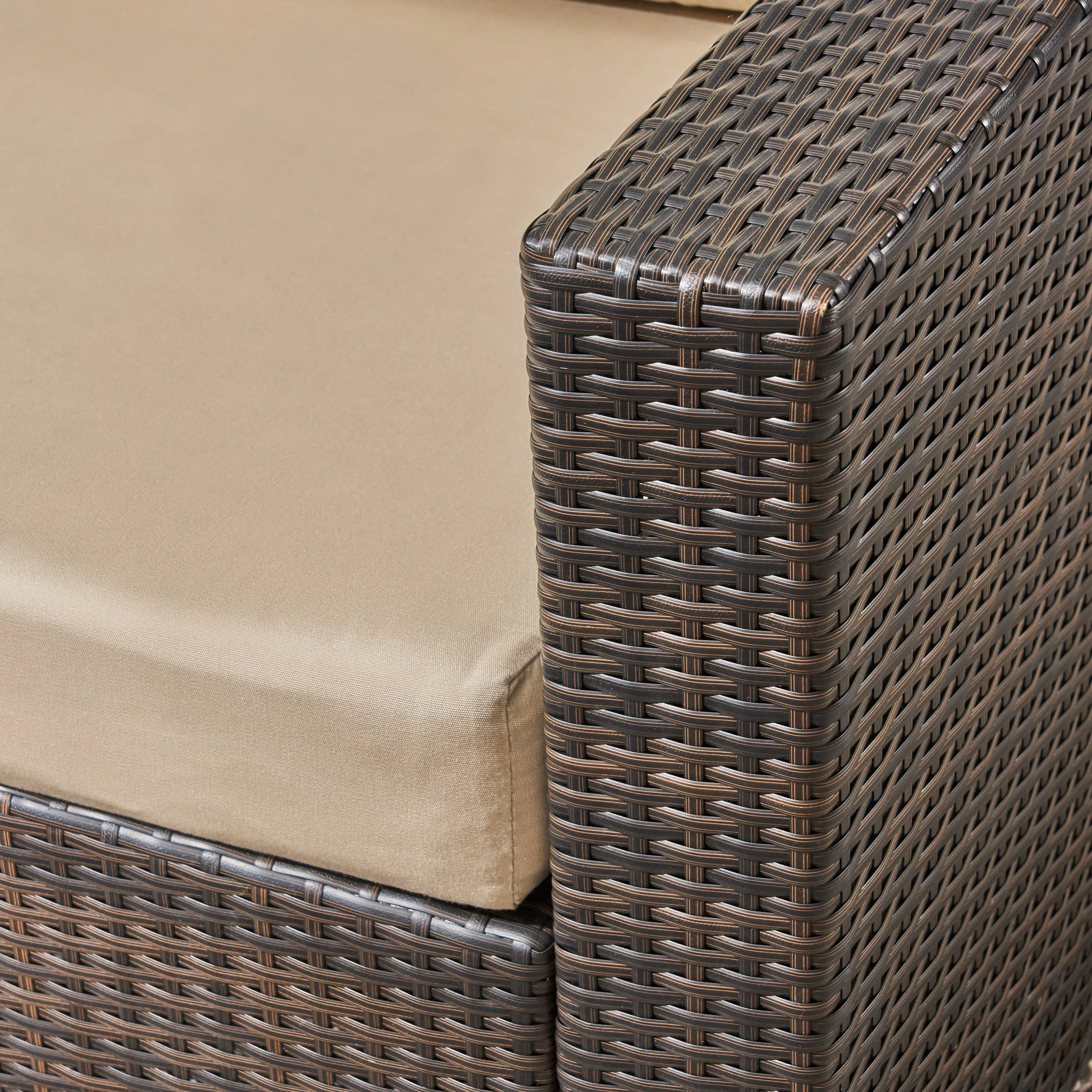 Kyra Outdoor 6 Seater Wicker Sectional Sofa Set with Sunbrella Cushions - furnishings