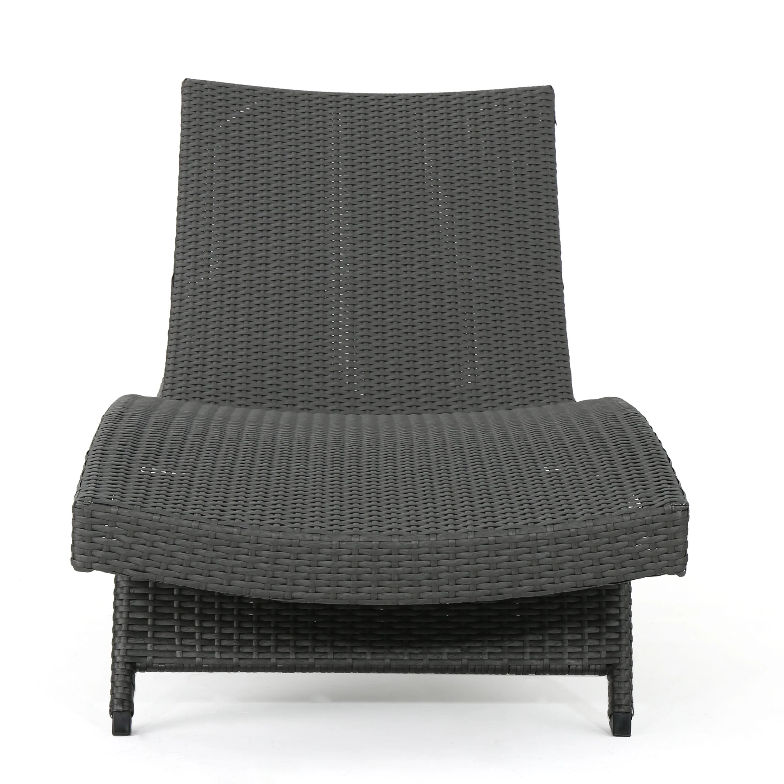 Nassau Outdoor Grey Wicker Adjustable Chaise Lounge with Cushion (Set of 2) - furnishings