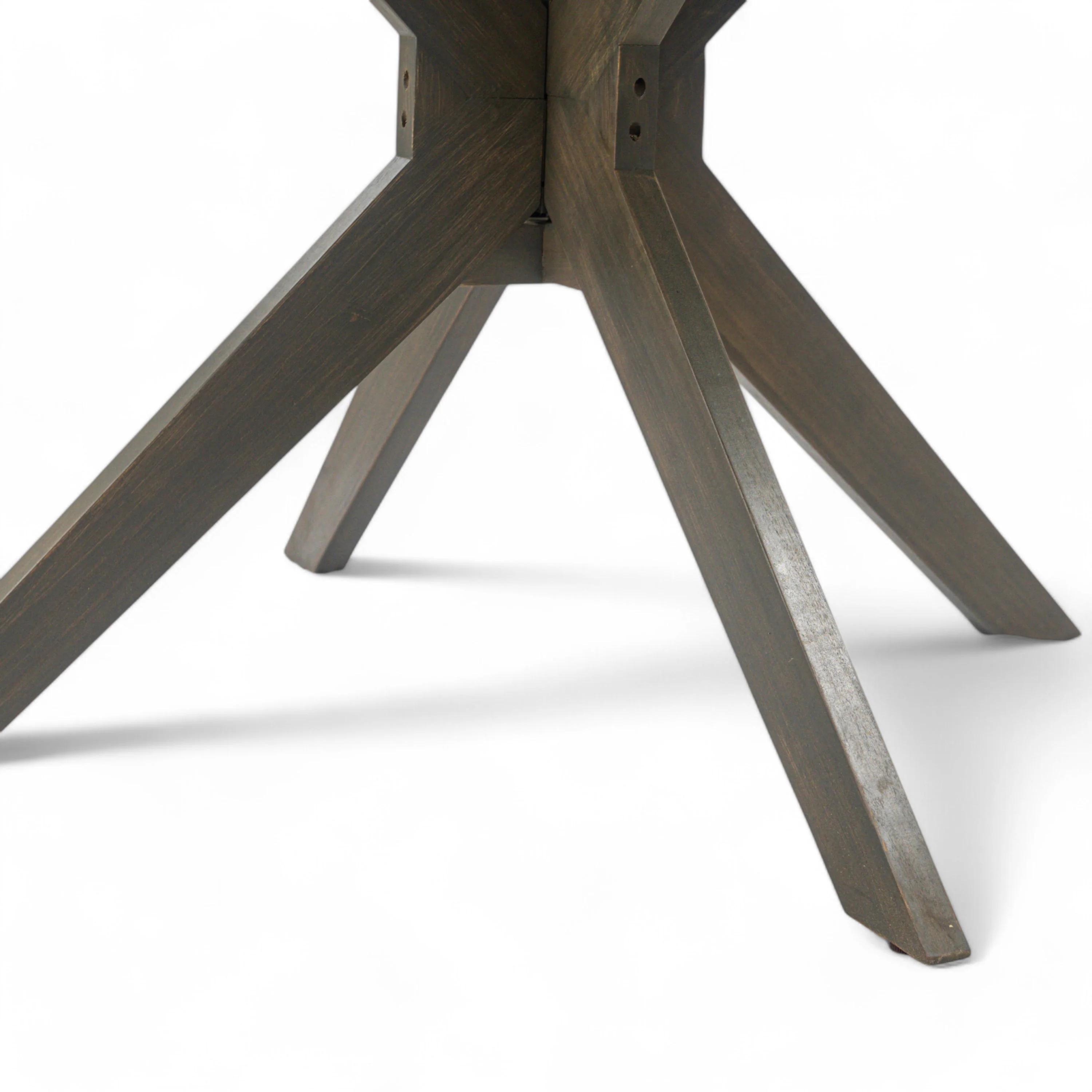 Stanford Outdoor Round Acacia Wood Dining Table with X Base, Gray - furnishings