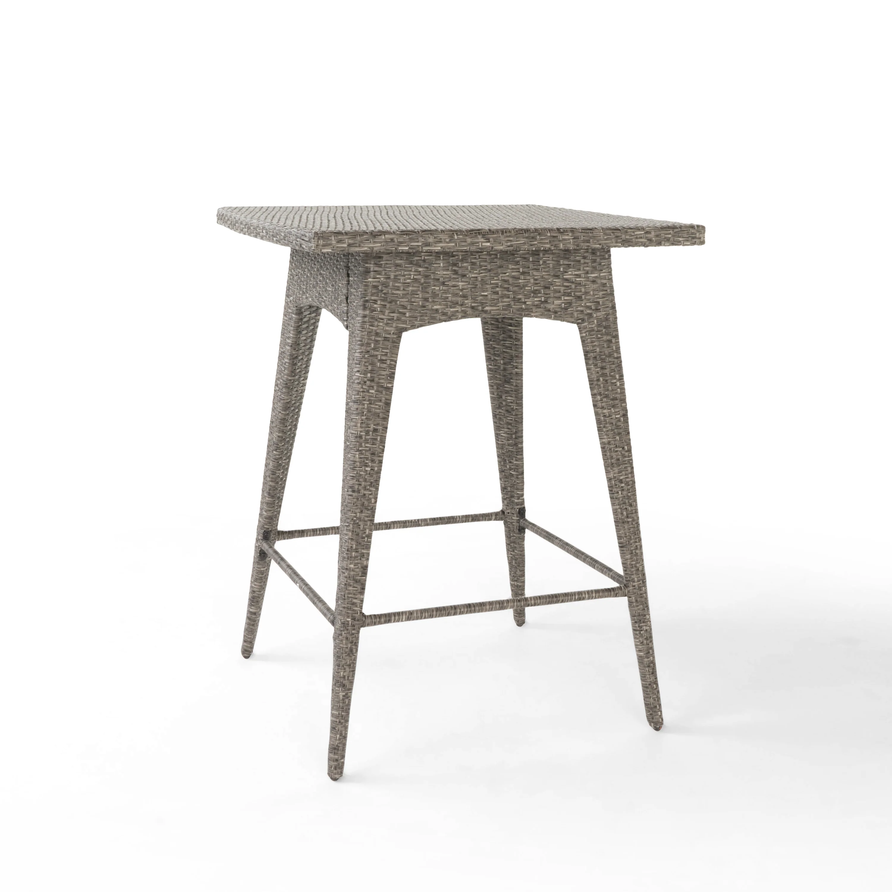Budva Outdoor Gray Wicker Bar Table - furnishings