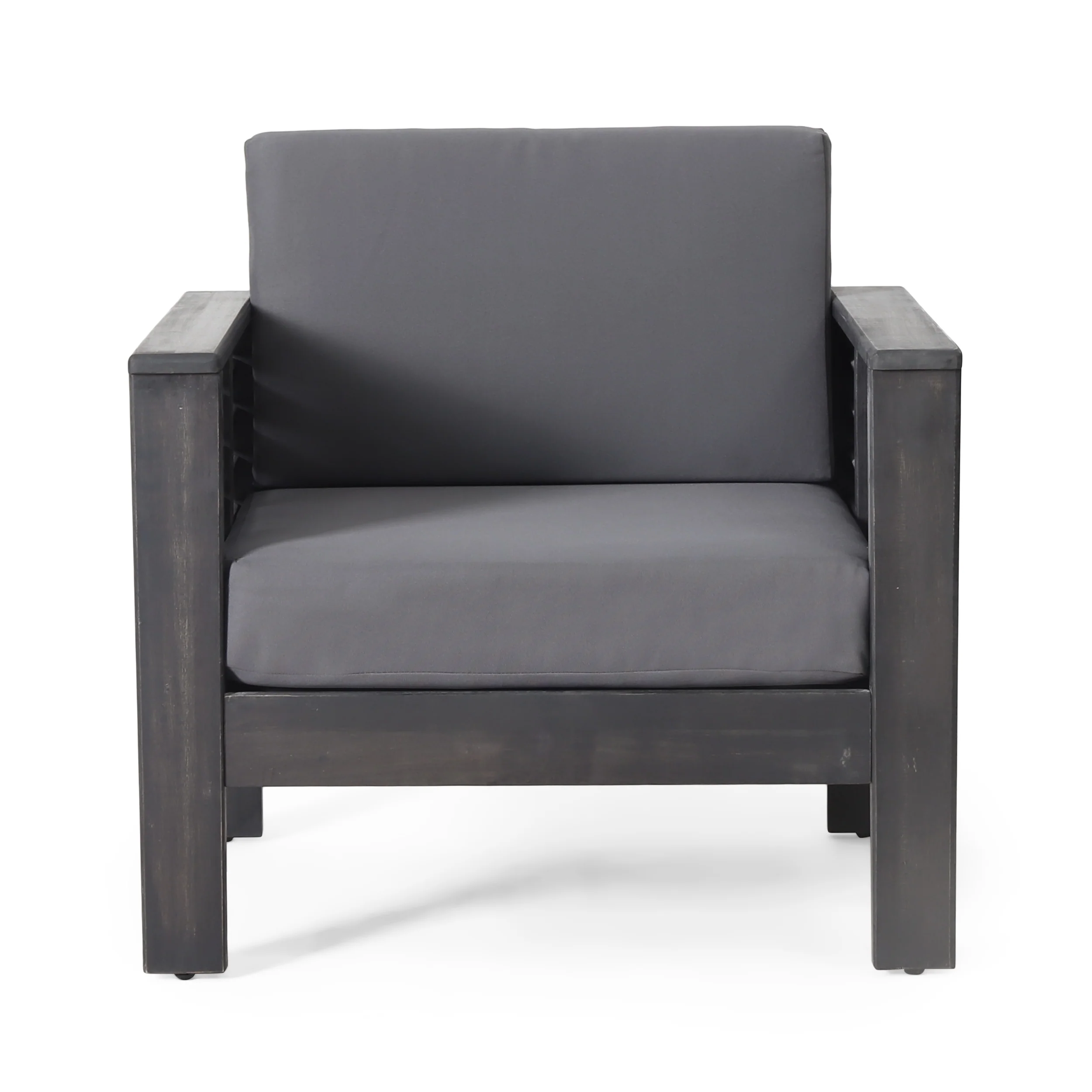 Rabun Outdoor Acacia Wood 4 Seater Chat Set with Cushions - furnishings