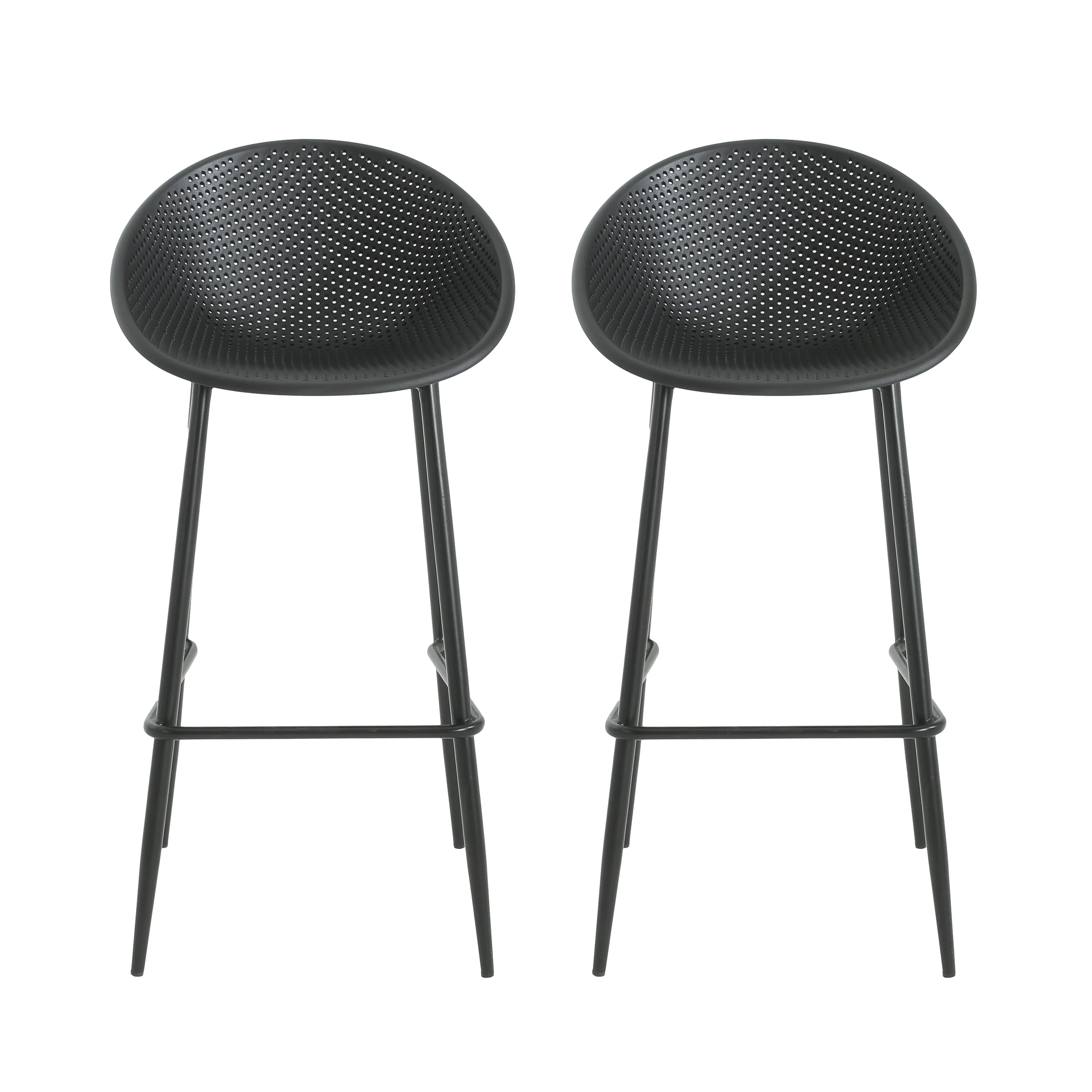 Indoor & Outdoor Polypropelene Plastic Gable Barstool, Set of 2 - furnishings