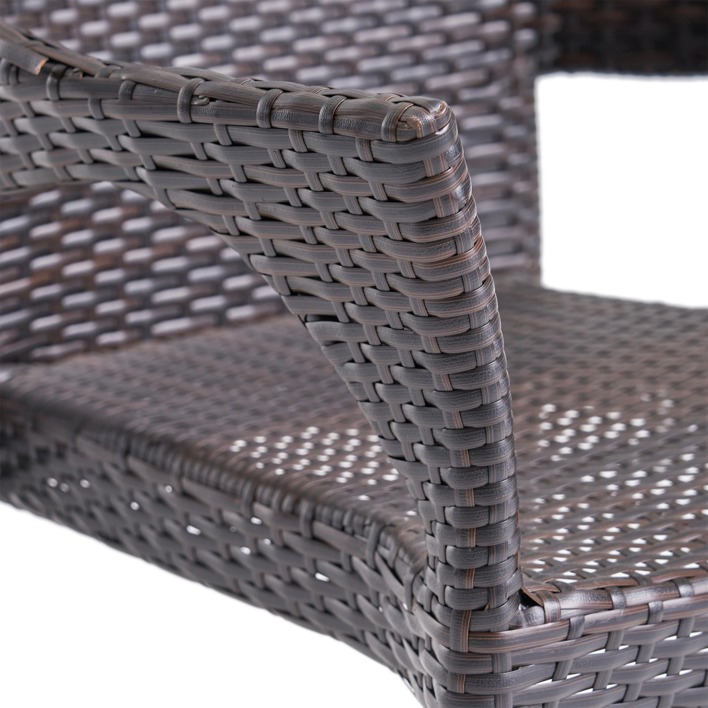 Miranda Outdoor Mix Mocha Wicker Stacking Dining Chairs (Set of 4) - furnishings